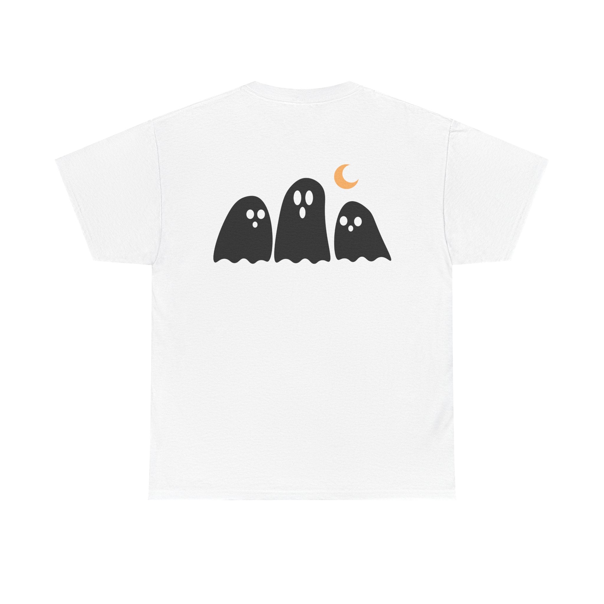 Spooky Ghost Halloween Cotton T-Shirt, Autumn Fashion Surprise for Women and Men, Unisex Tee, Scary Ghost Tee, Halloween Shirt, Fall Fashion