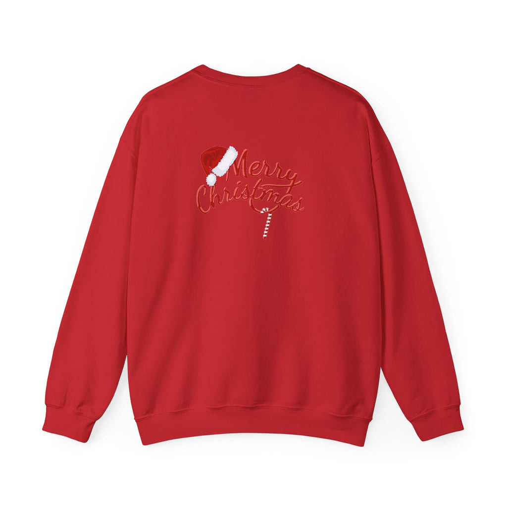 Gingerbread Train crewneck sweatshirt | Merry Christmas back print