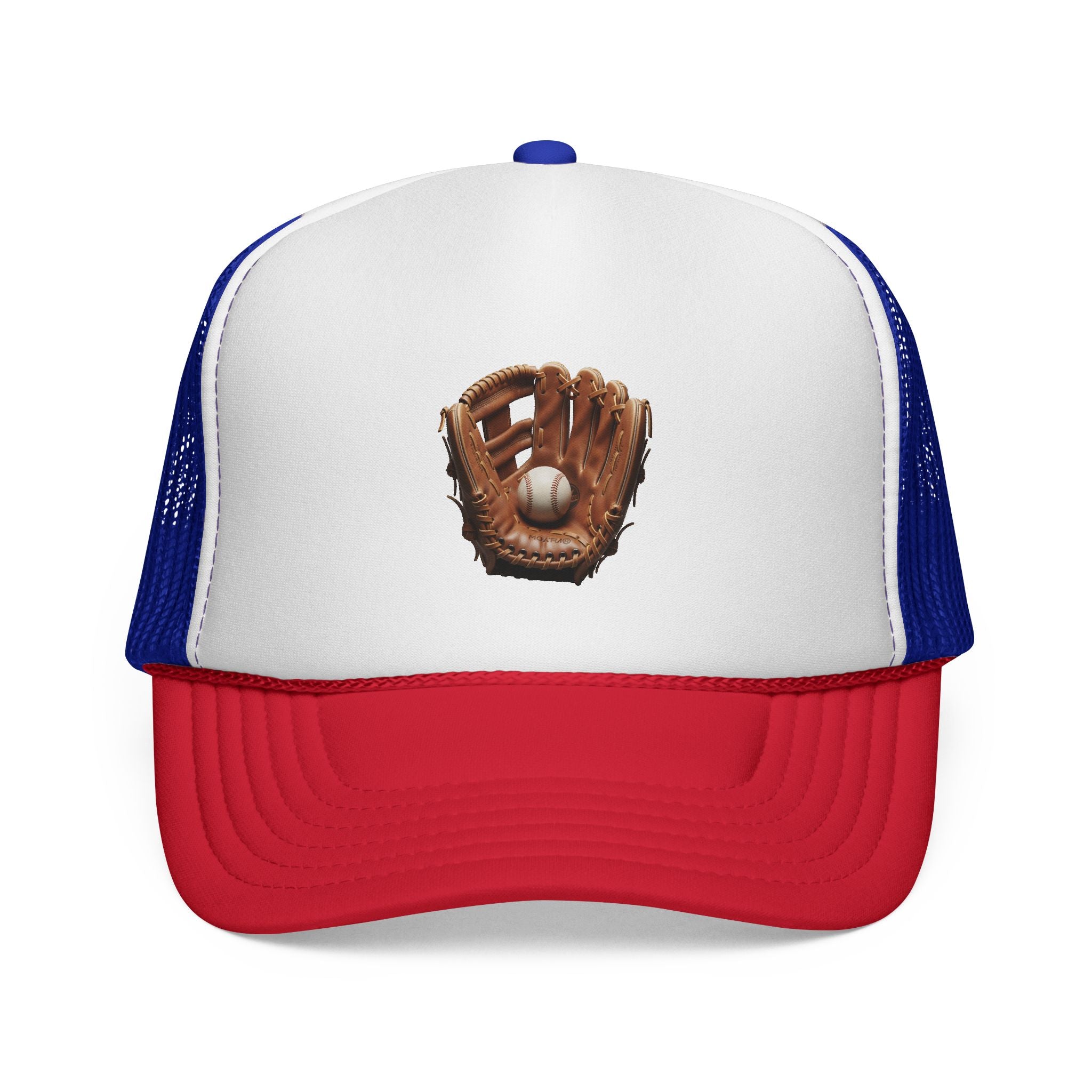 Baseball Glove Trucker Cap  Vintage Glove & Ball Mesh Hat
