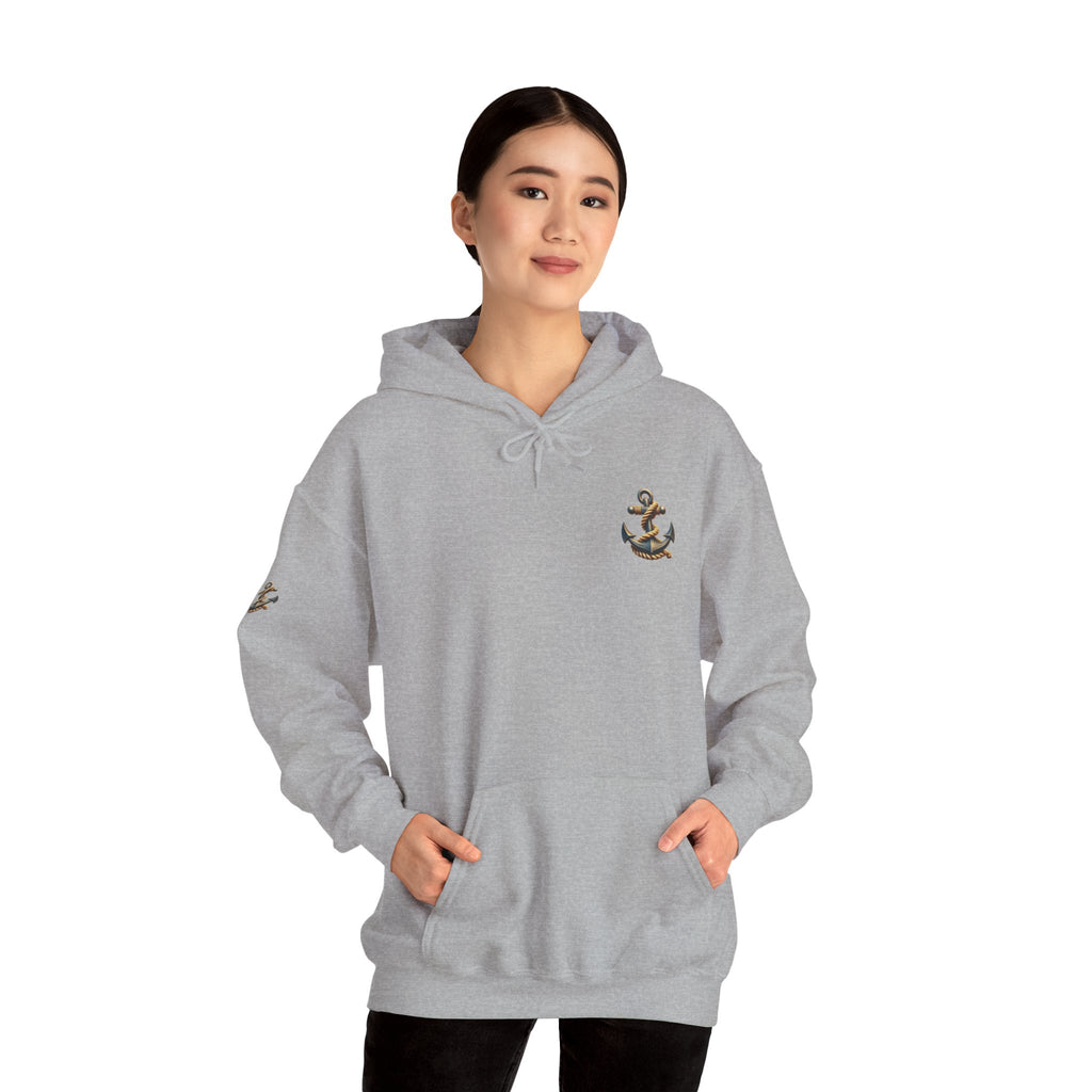 Pirate Skull Anchor Hoodie  Nautical Skull & Crossbones Pullover