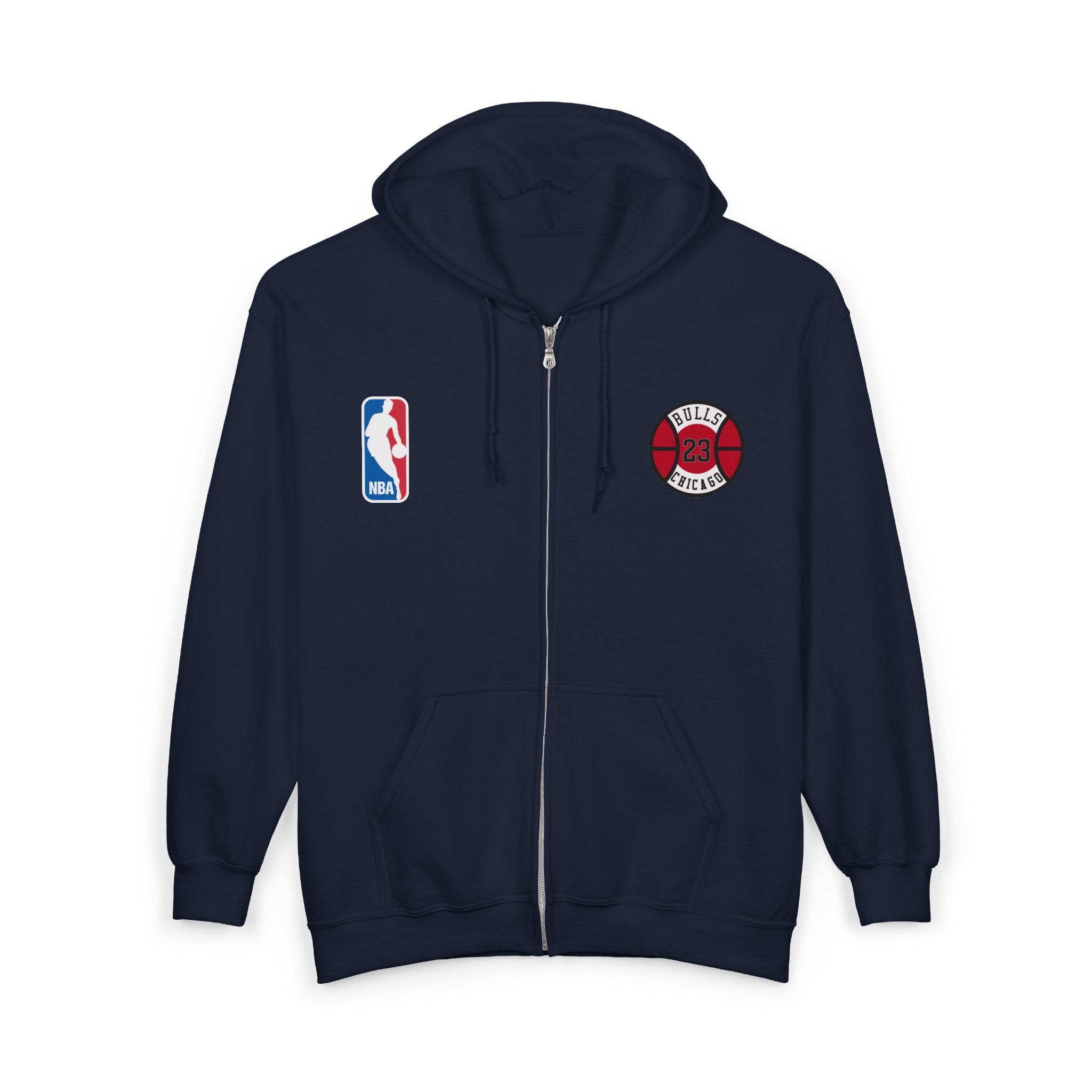 Distressed NBA Logo Hoodie | Full Zip Hooded Sweatshirt