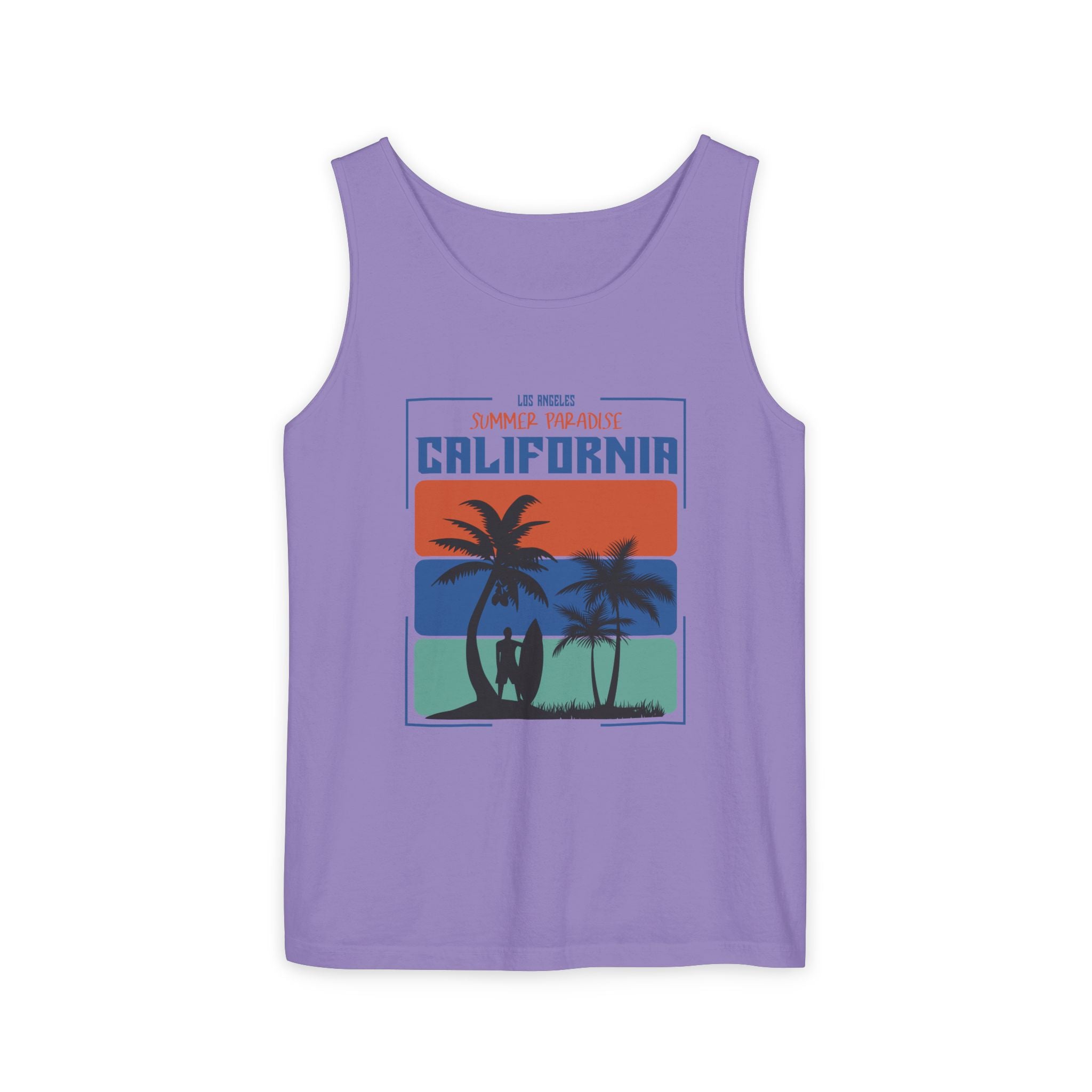 California Palm Sunset Tank Top Vintage Beach Graphic