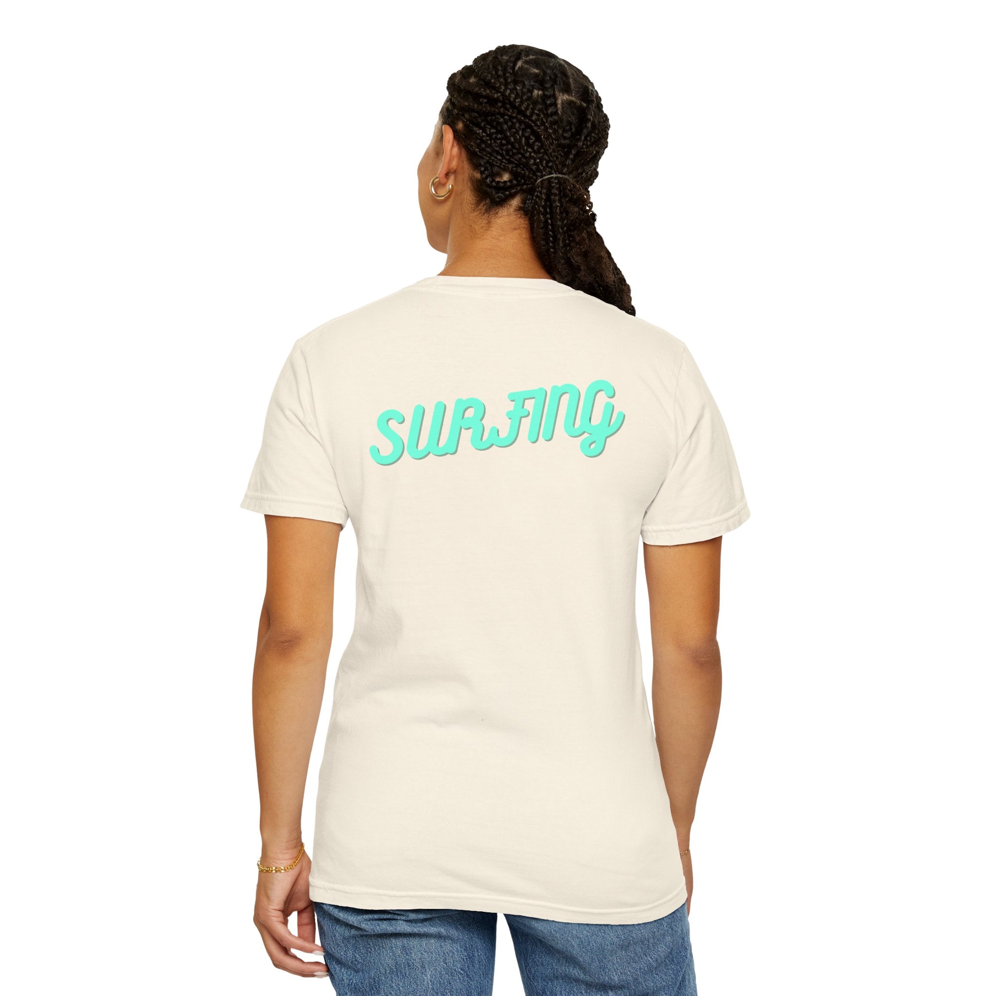 California Beach Surf T-Shirt  Retro Palm Trees & ‘SURFING’ Graphic