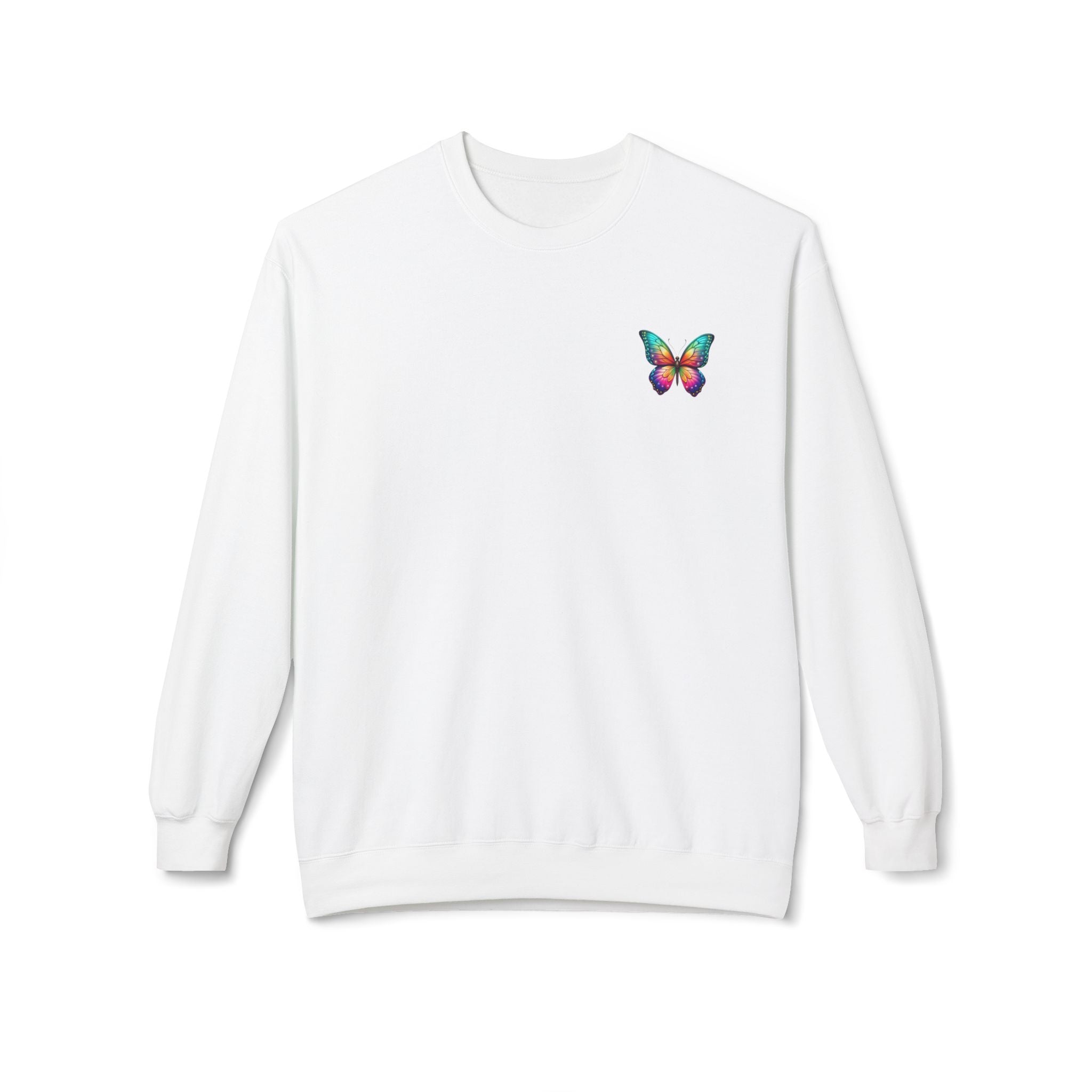 Rainbow Butterfly Sweatshirt | Colorful Monarch Wing Graphic