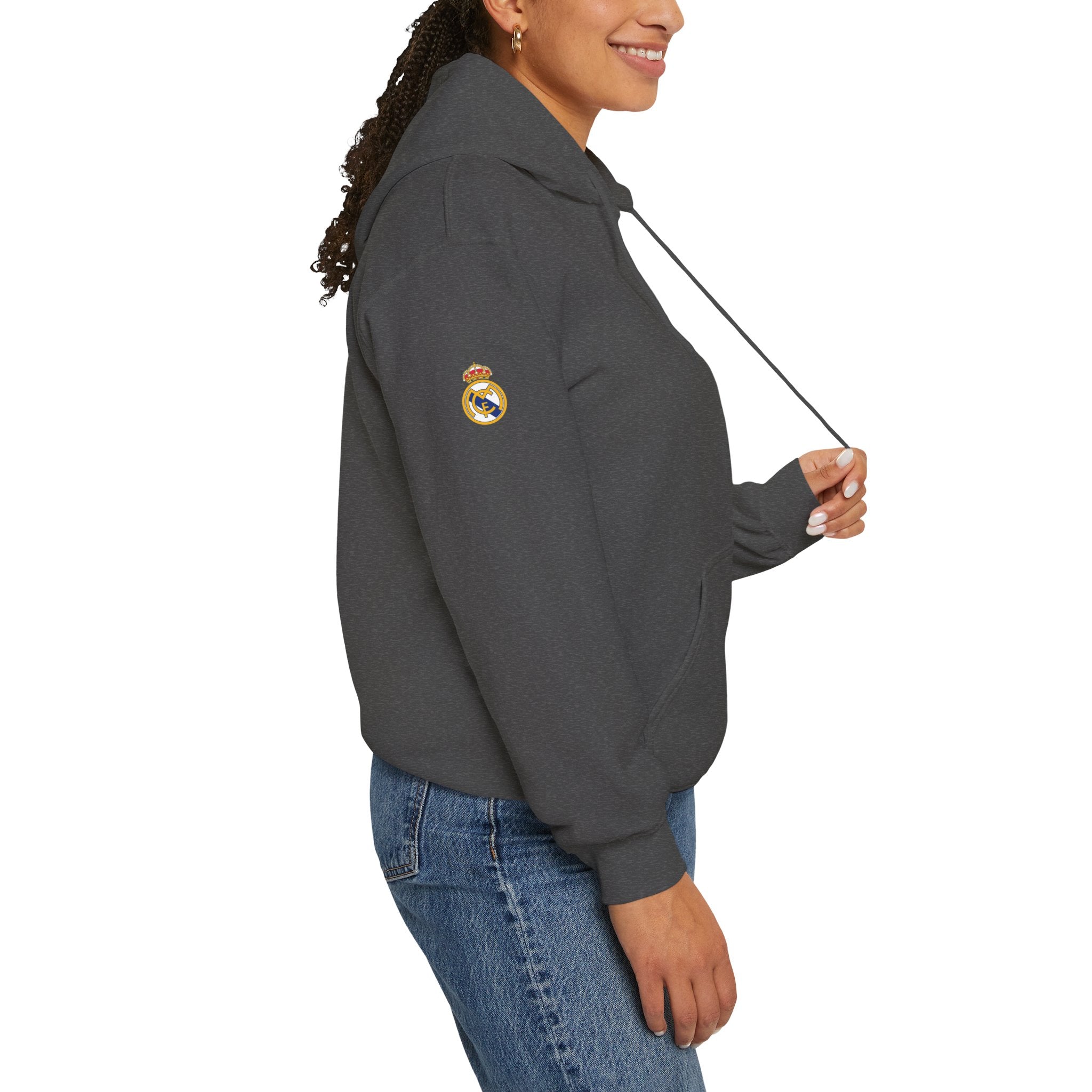 Real Madrid Crest Hoodie  Minimal White Soccer Pullover