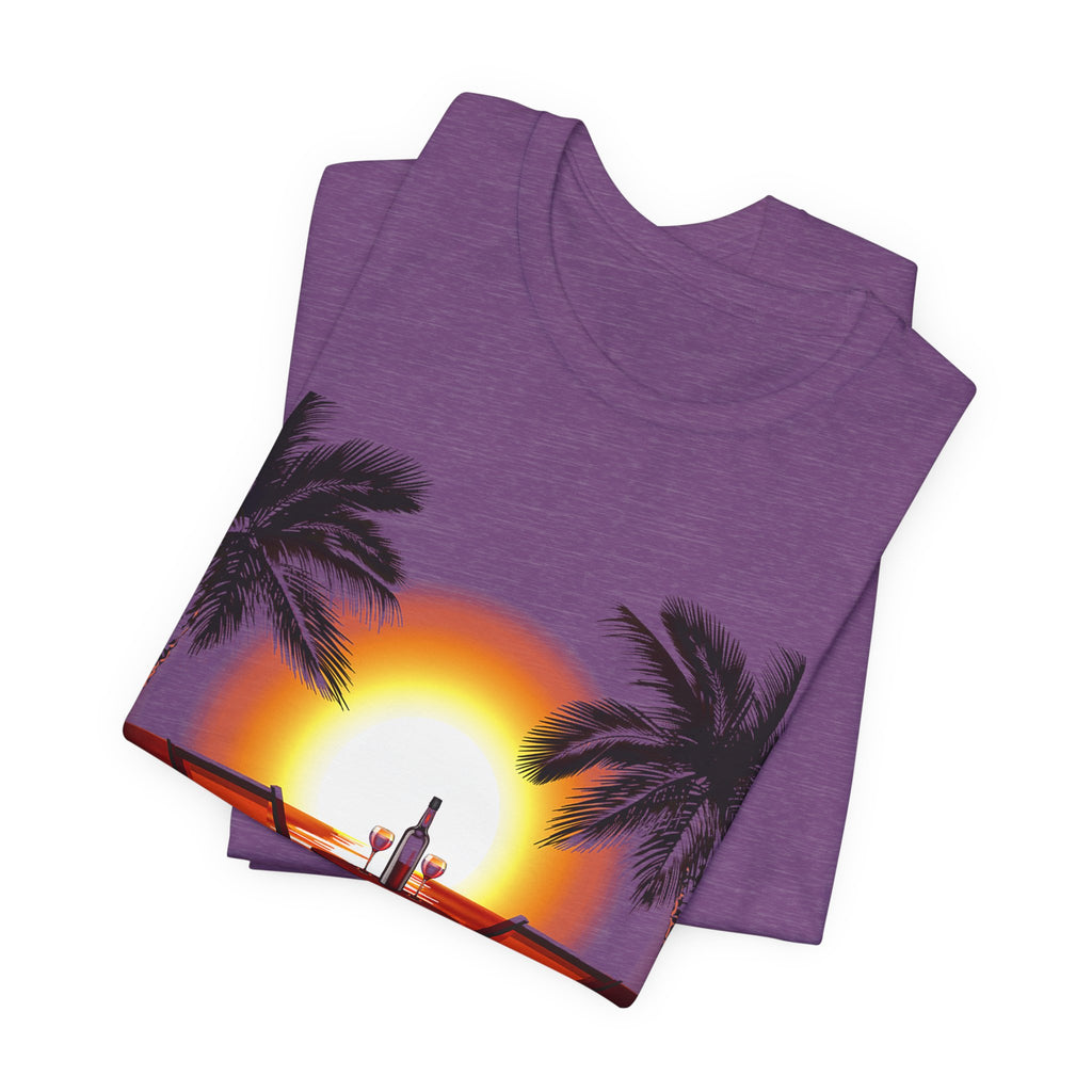 Beach Sunset with Palm Trees Tee Tropical Sunset T-Shirt