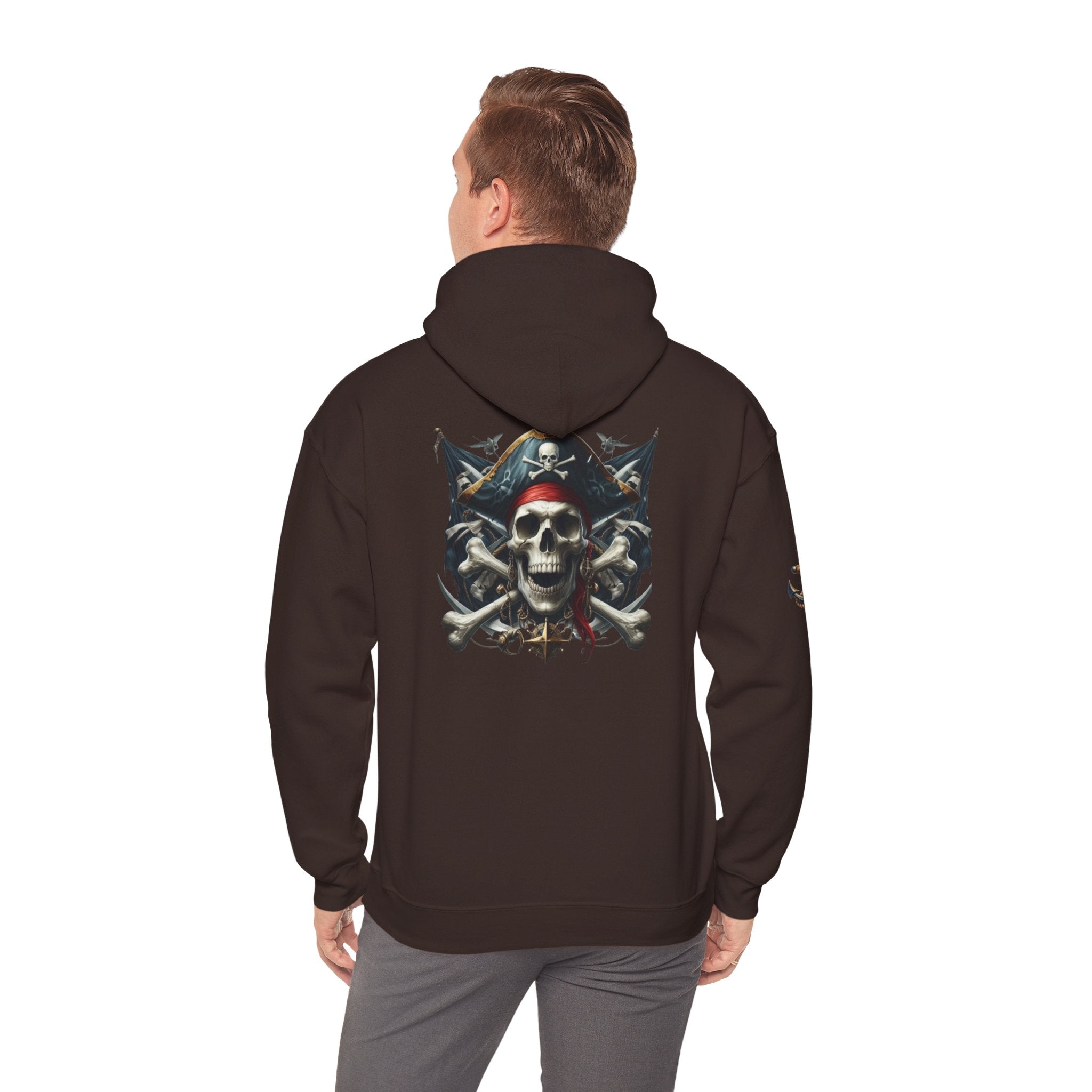 Pirate Skull Anchor Hoodie  Nautical Skull & Crossbones Pullover