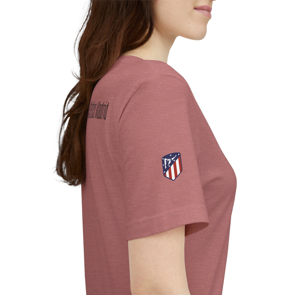 Atletico Madrid Shield T-Shirt Front Chest & Sleeve Logo Soccer Tee