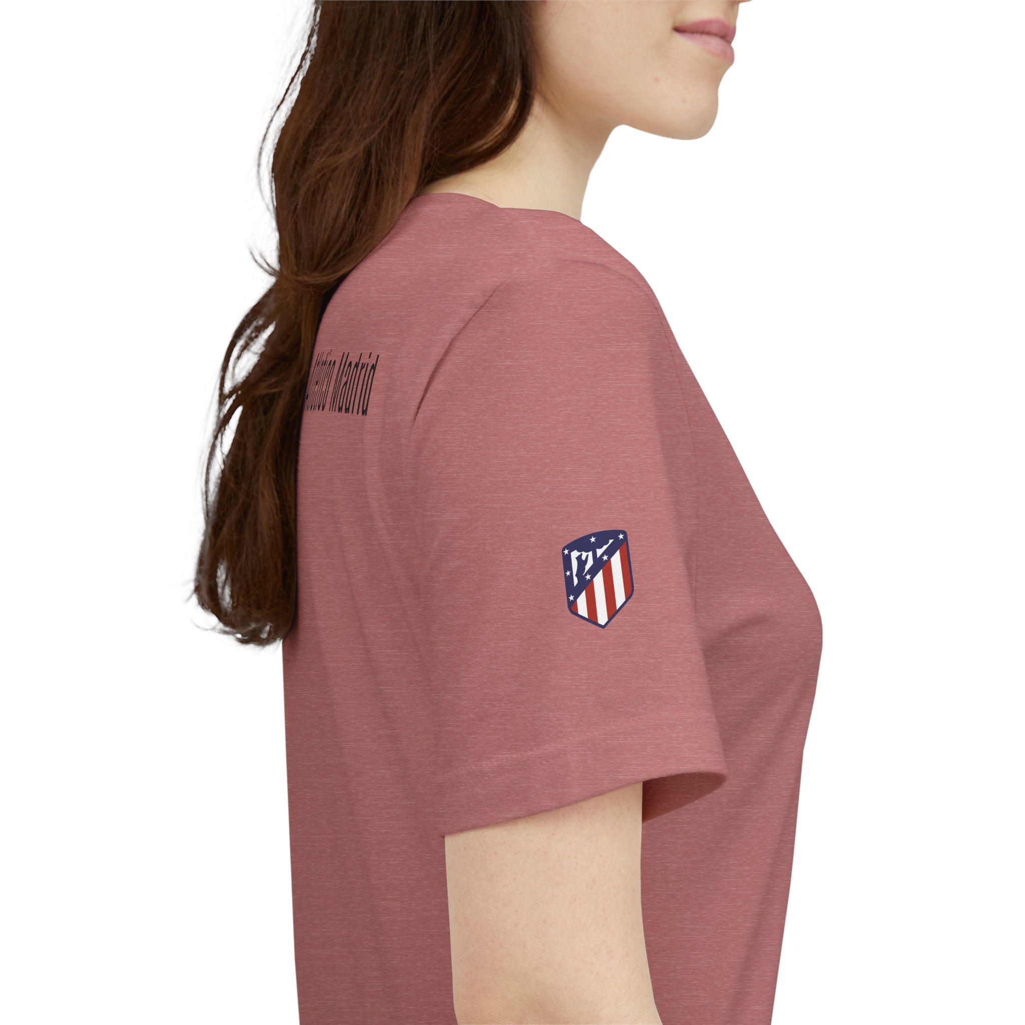 Atletico Madrid Shield T-Shirt Front Chest & Sleeve Logo Soccer Tee