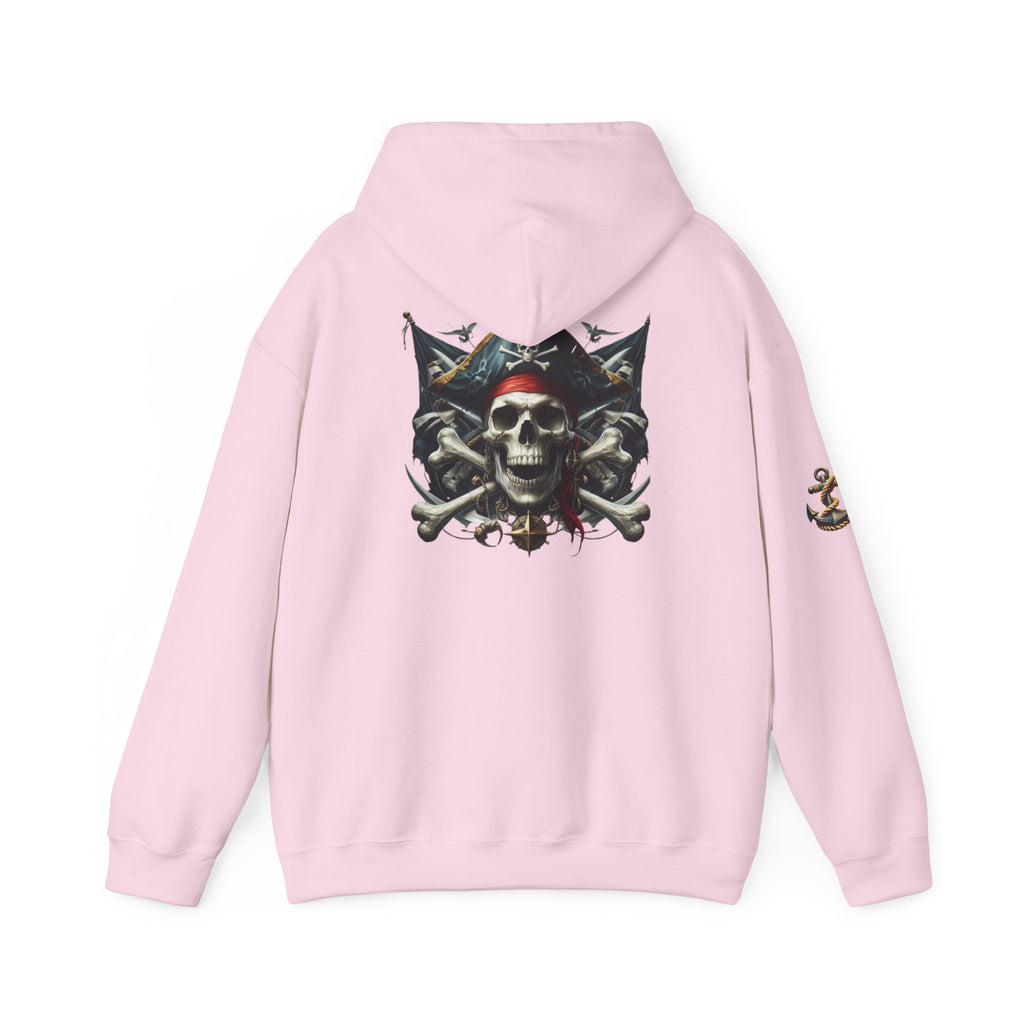 Pirate Skull Anchor Hoodie  Nautical Skull & Crossbones Pullover