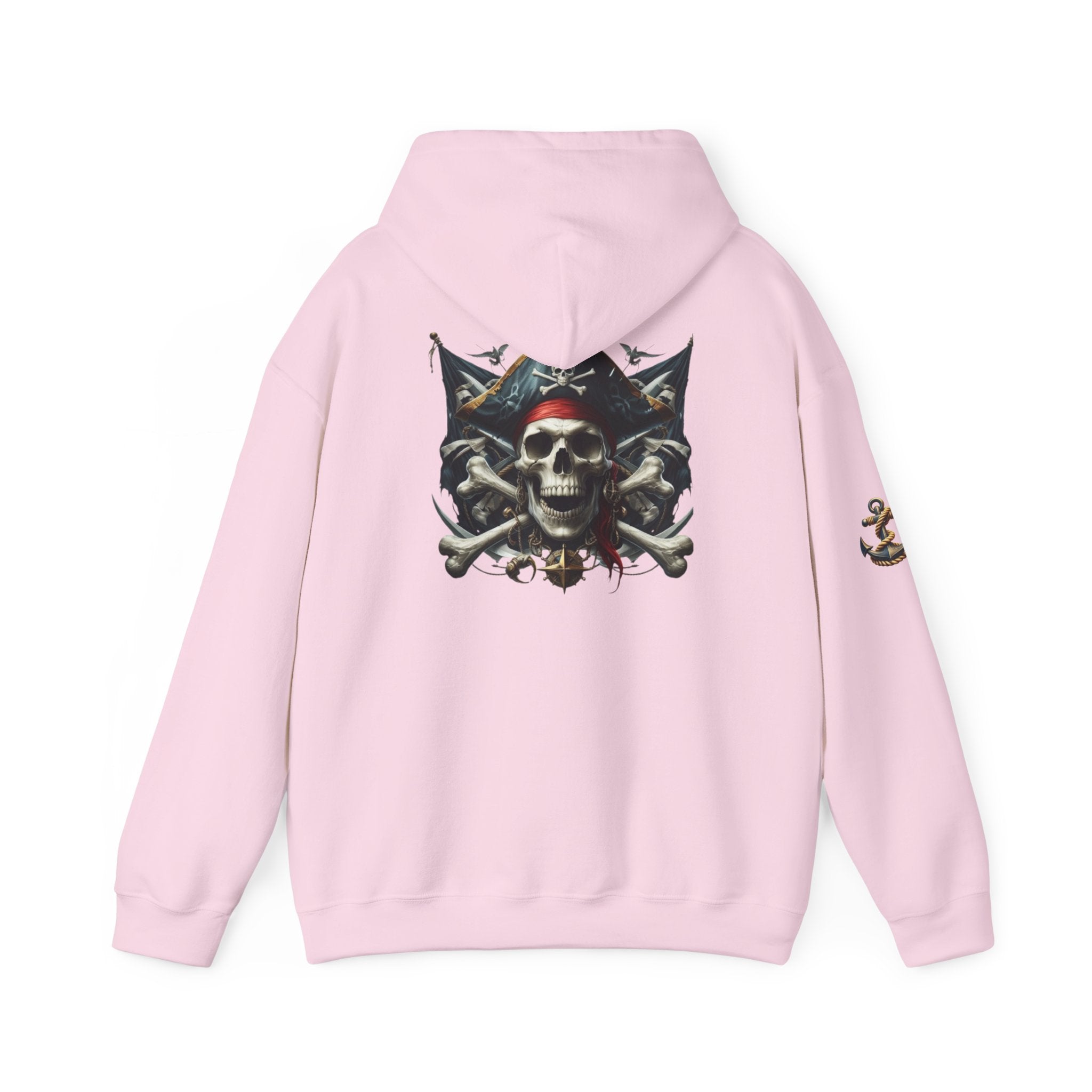 Pirate Skull Anchor Hoodie  Nautical Skull & Crossbones Pullover