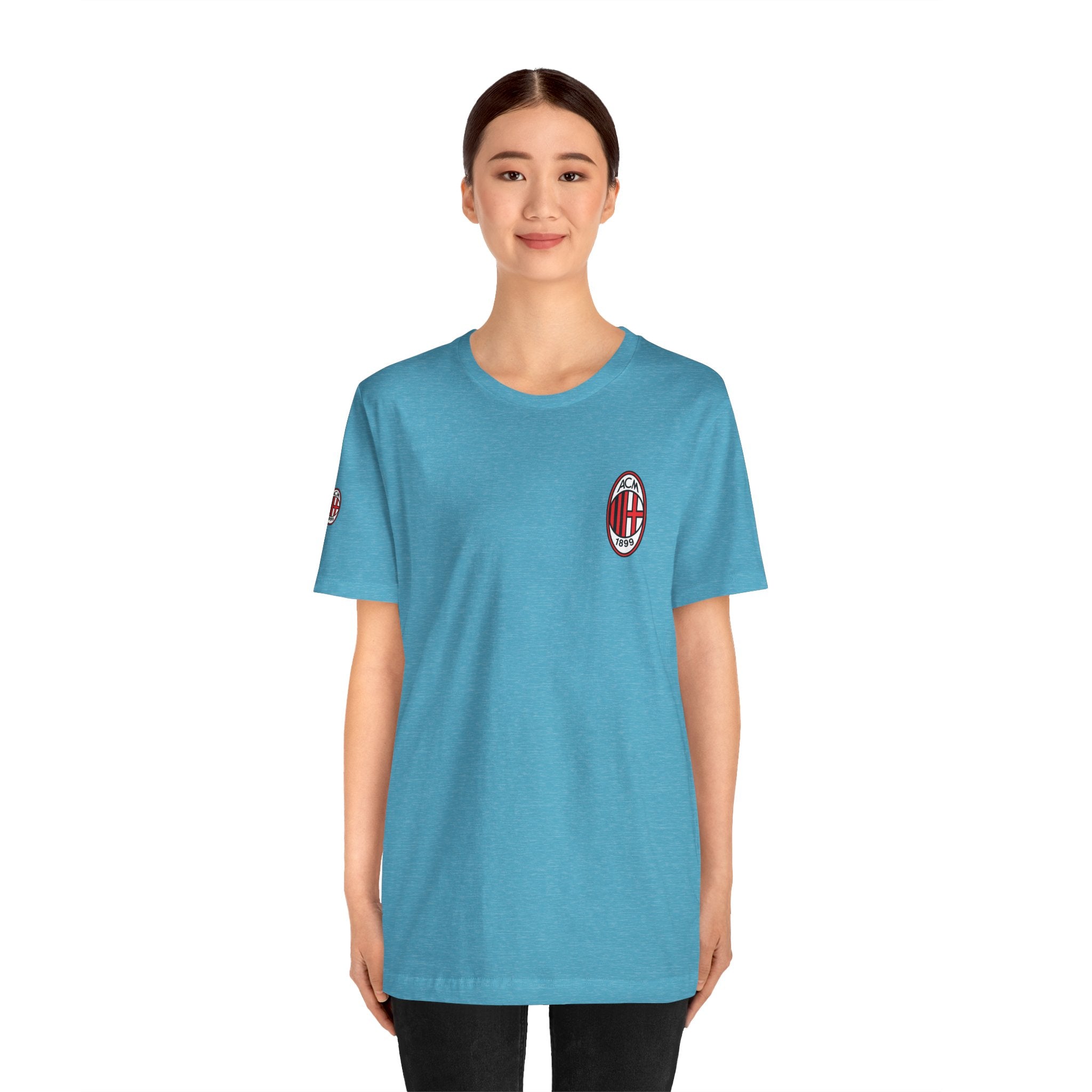 AC Milan Crest T-Shirt Minimal Soccer Tee with 'AC Milan' Back Print