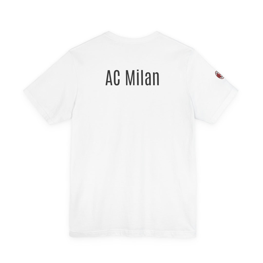 AC Milan Crest T-Shirt Minimal Soccer Tee with 'AC Milan' Back Print