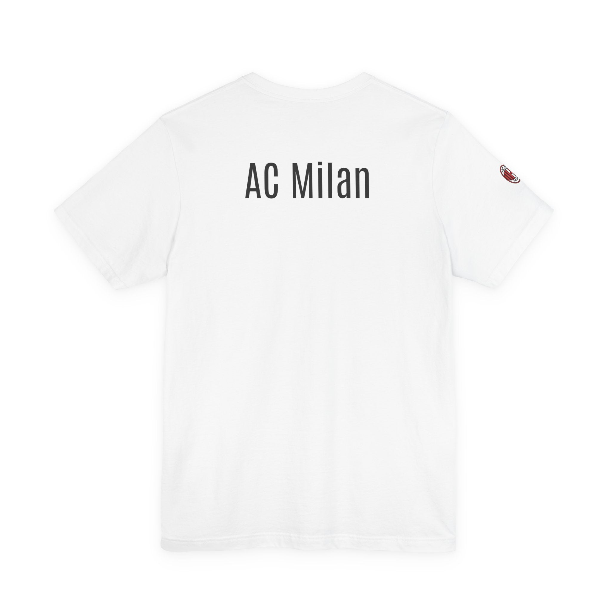 AC Milan Crest T-Shirt Minimal Soccer Tee with 'AC Milan' Back Print