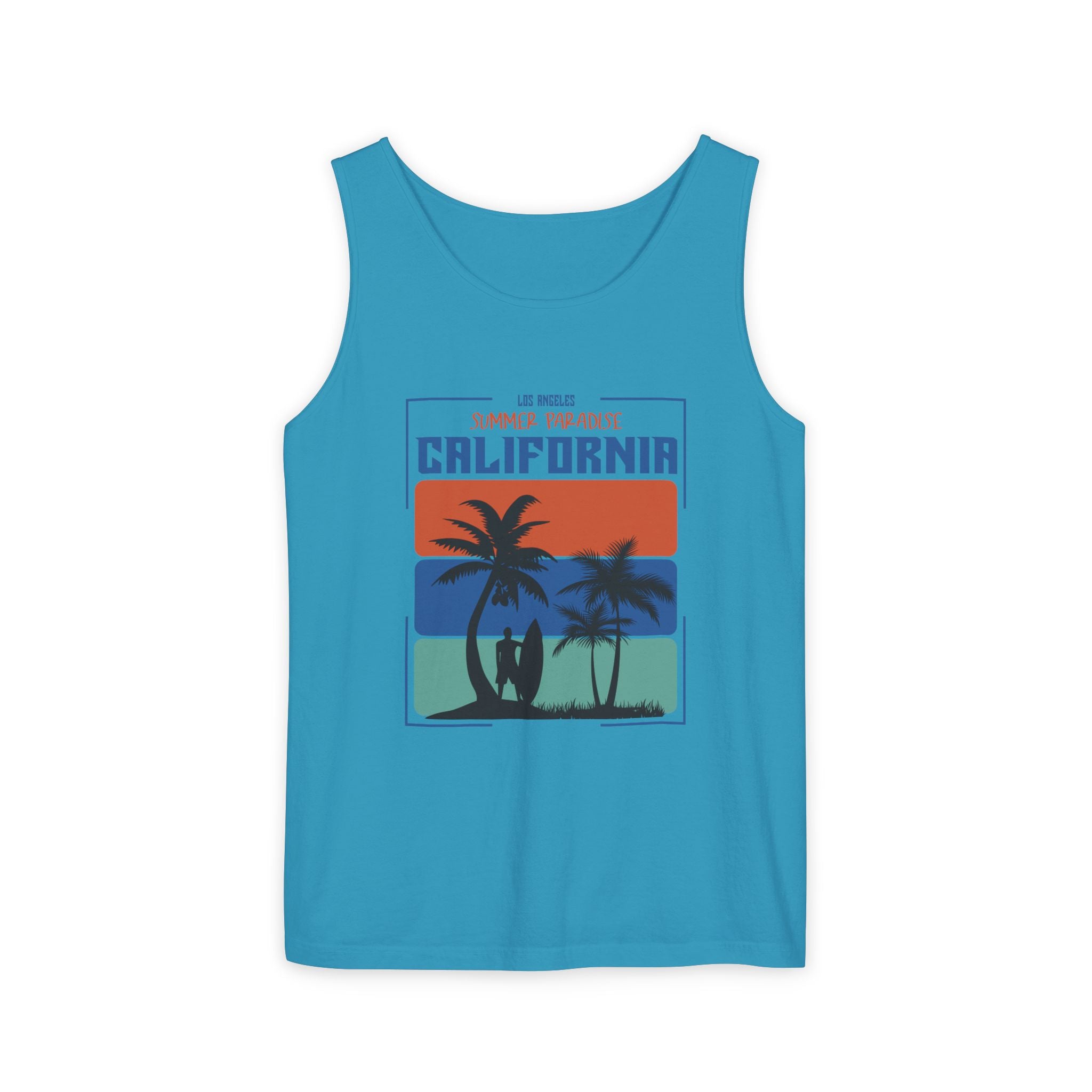 California Palm Sunset Tank Top Vintage Beach Graphic