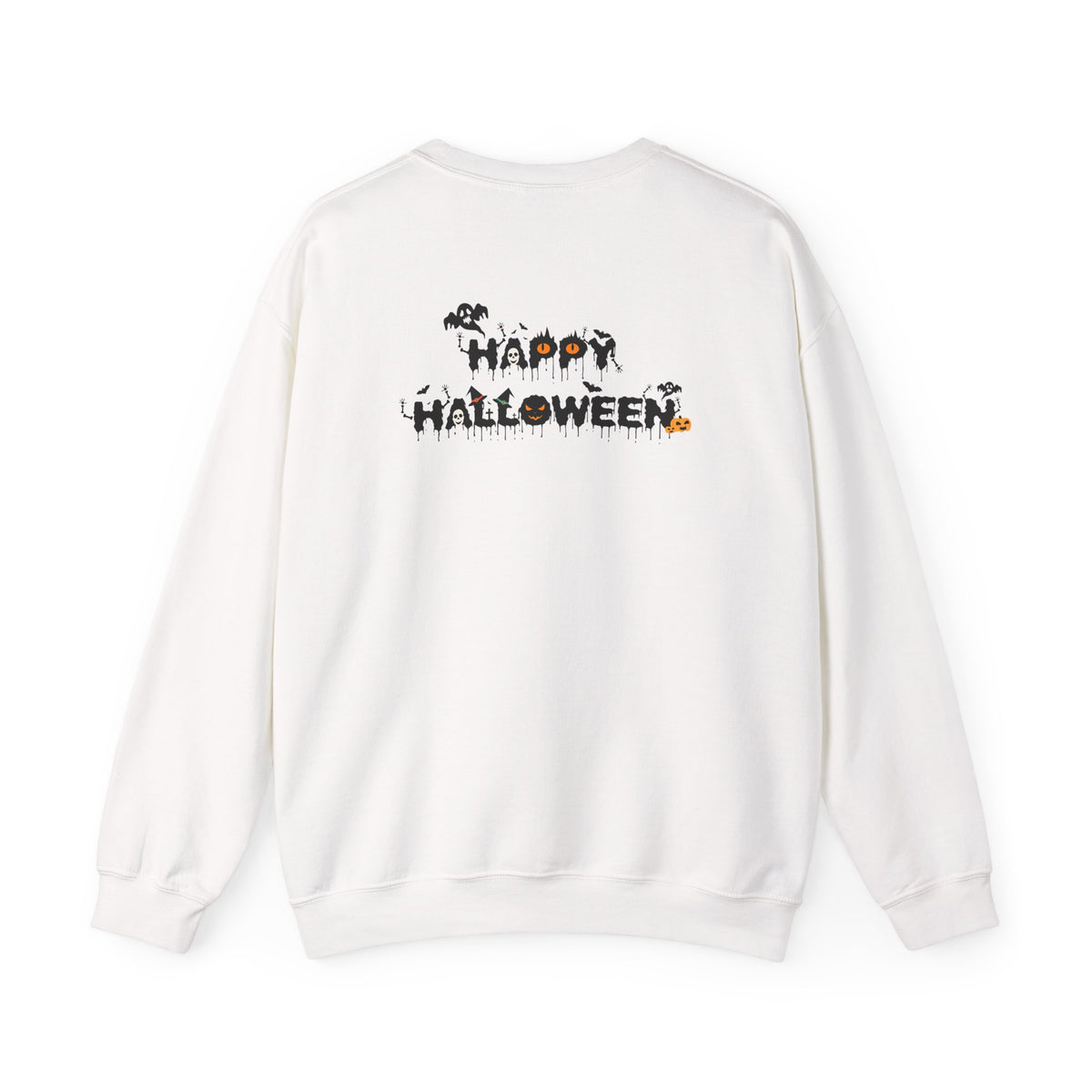Halloween Pumpkin Crewneck Sweatshirt — "Happy Halloween" Graphic