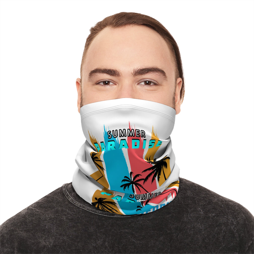 California Summer Paradise Neck Gaiter Palm Tree Beach Face Cover with Drawstring