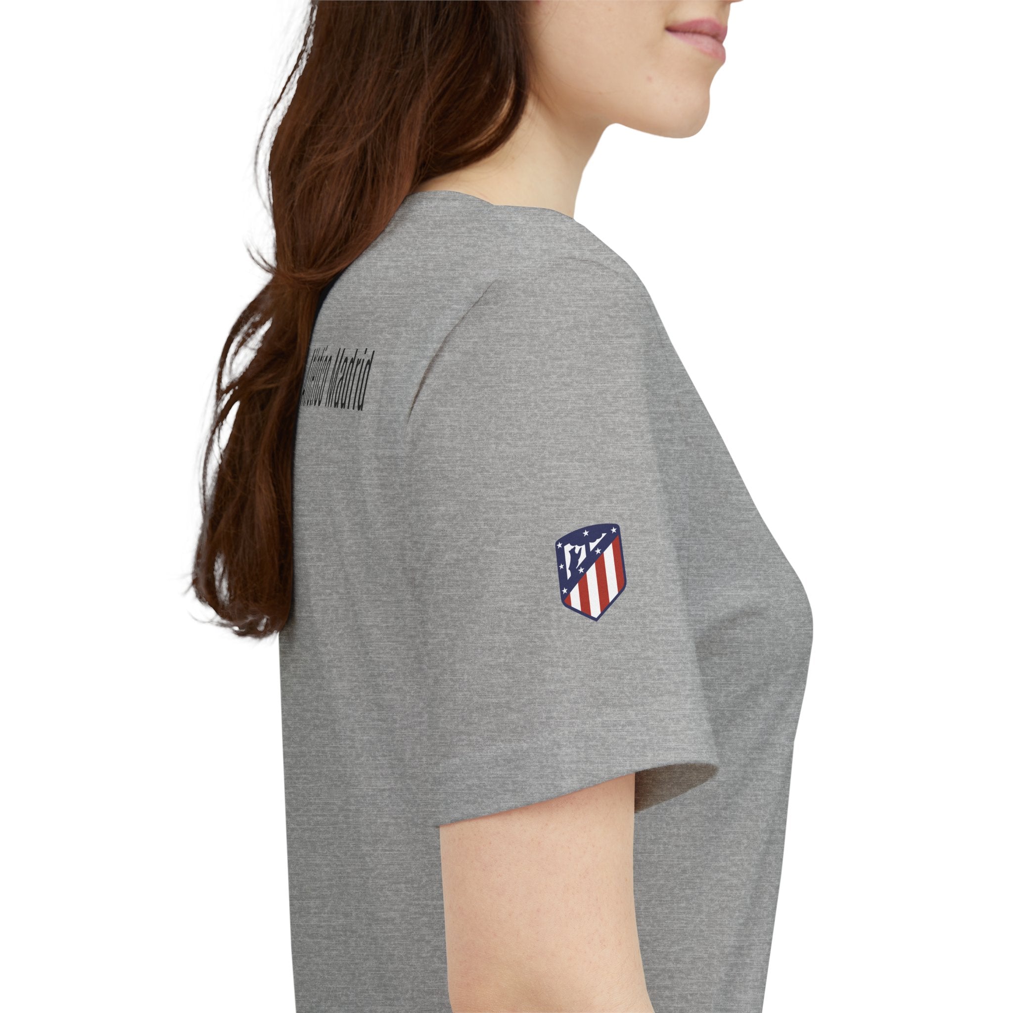 Atletico Madrid Shield T-Shirt Front Chest & Sleeve Logo Soccer Tee