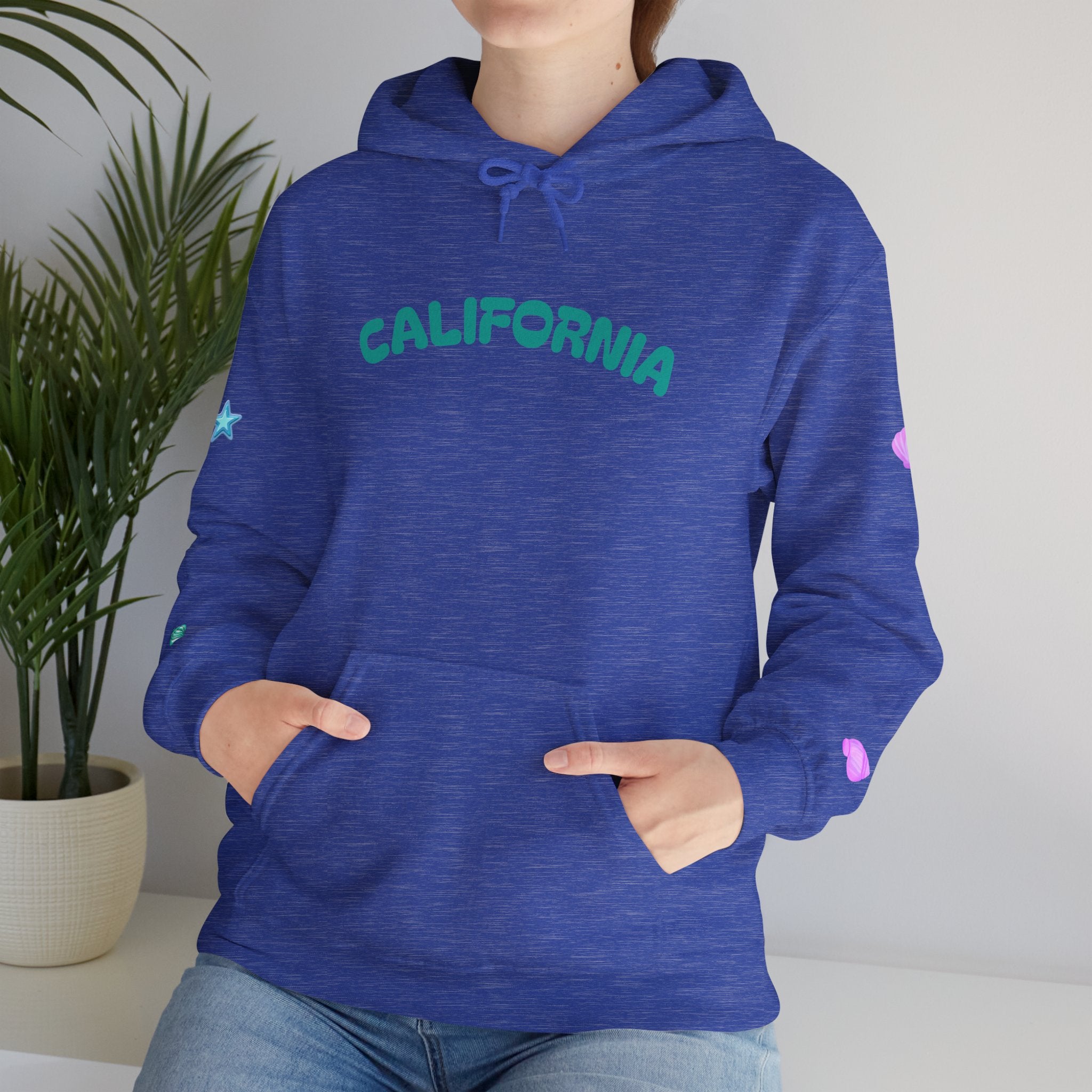 California Palm Tree Hoodie | Beach Island Graphic, Sleeve Icons