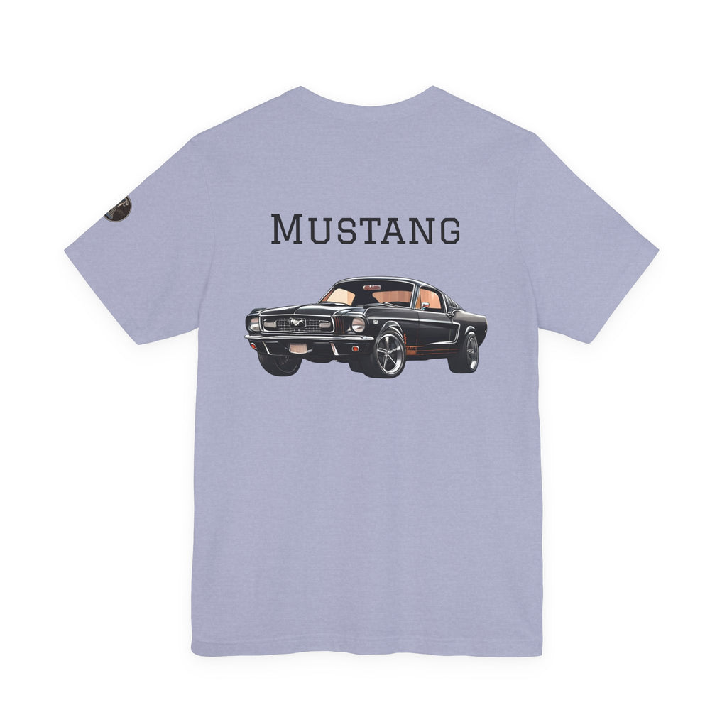 Black Mustang Horse and Classic Mustang Car Tee | Vintage Muscle Car Shirt