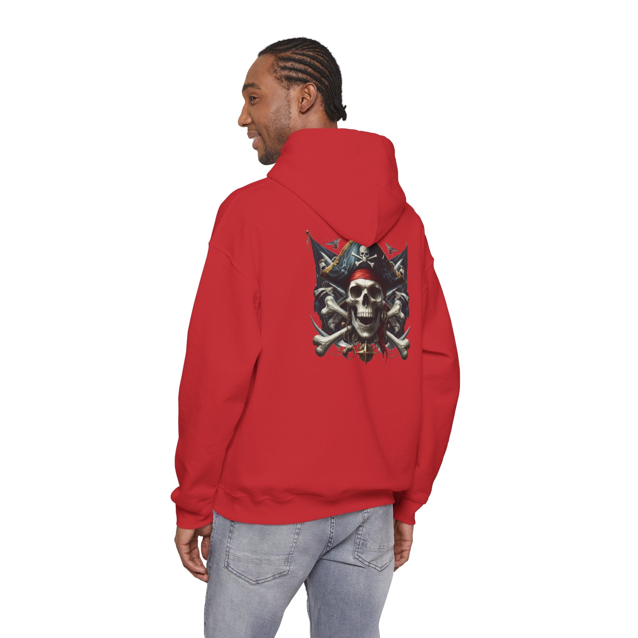 Pirate Skull Anchor Hoodie  Nautical Skull & Crossbones Pullover
