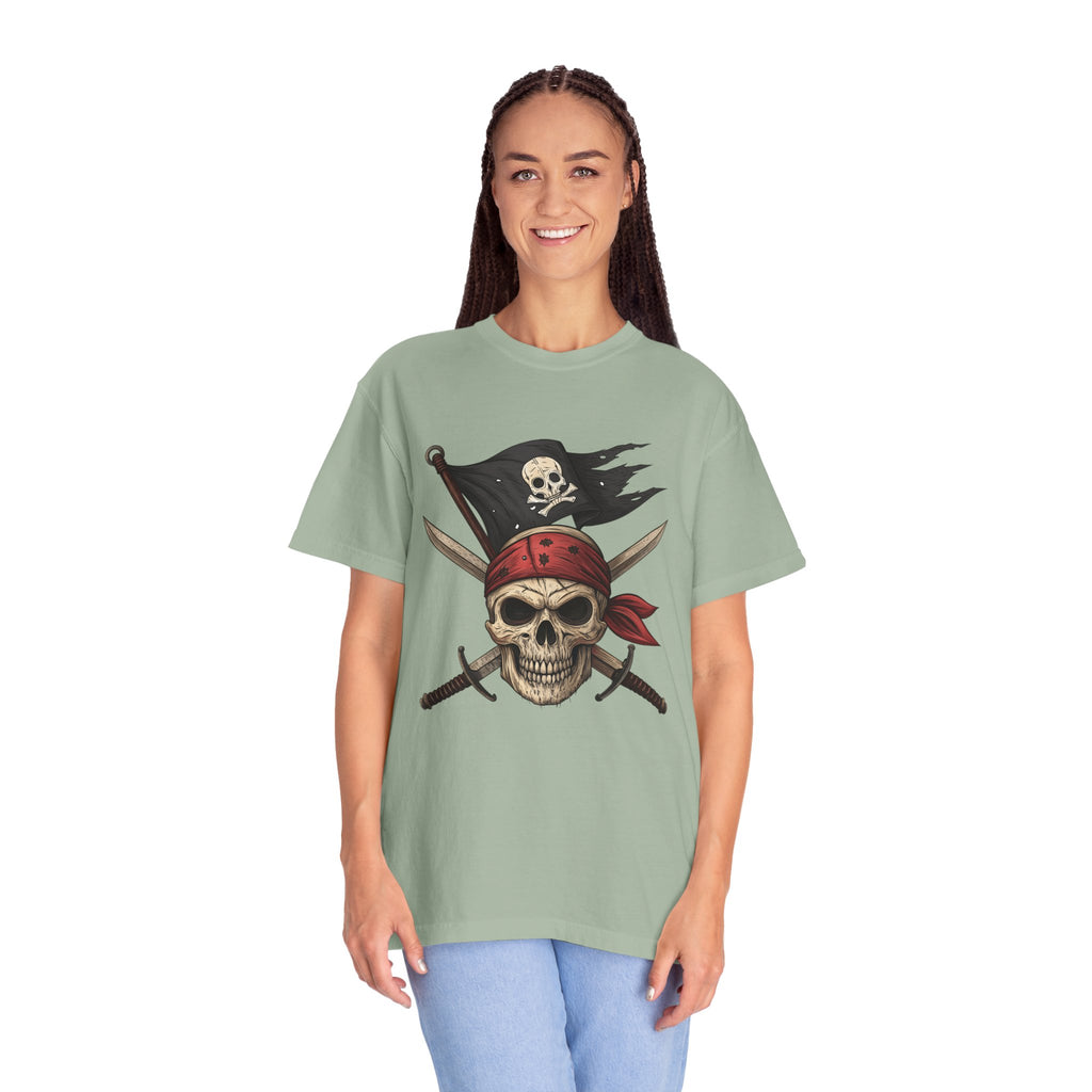 Pirate Skull T-Shirt Jolly Roger Bandana Graphic Tee