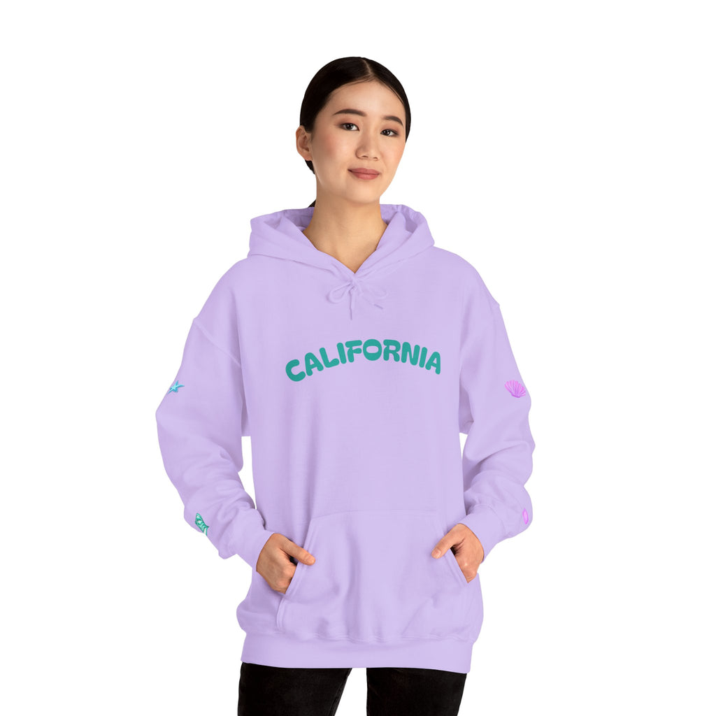 California Palm Tree Hoodie | Beach Island Graphic, Sleeve Icons