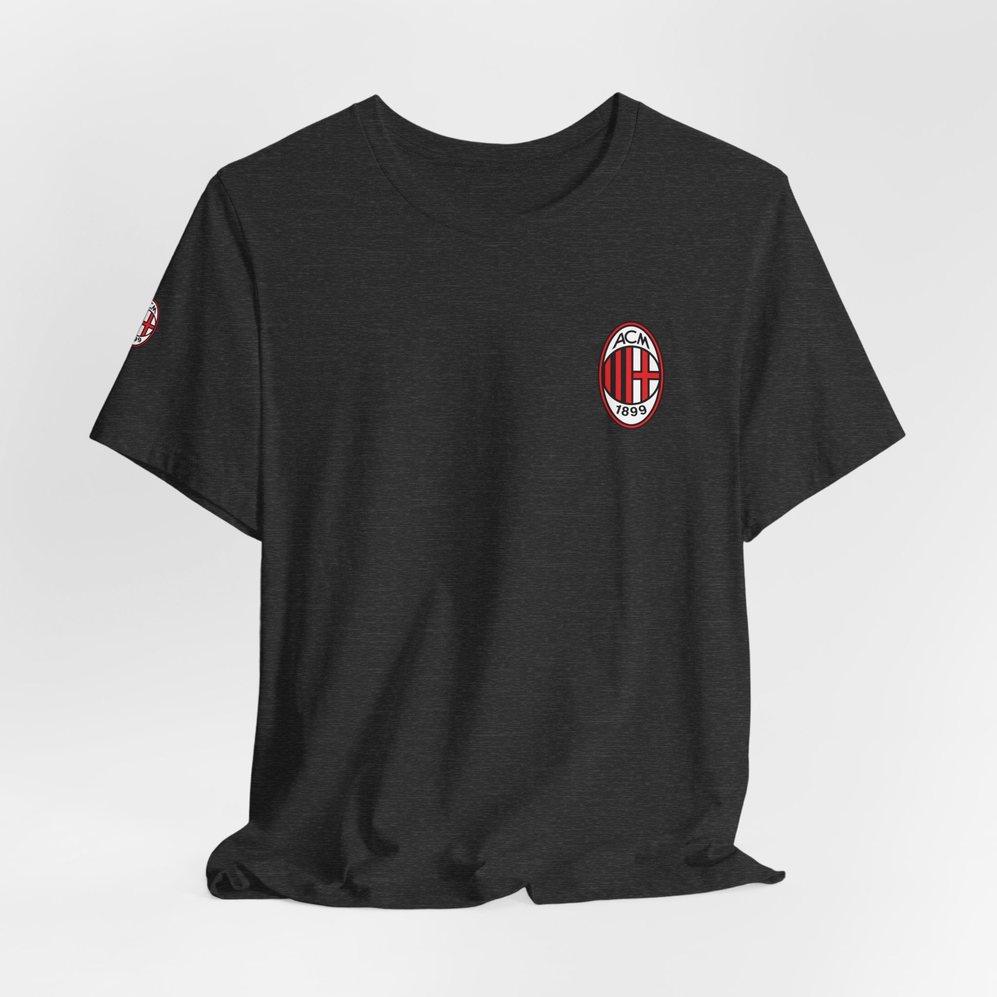 AC Milan Crest T-Shirt Minimal Soccer Tee with 'AC Milan' Back Print