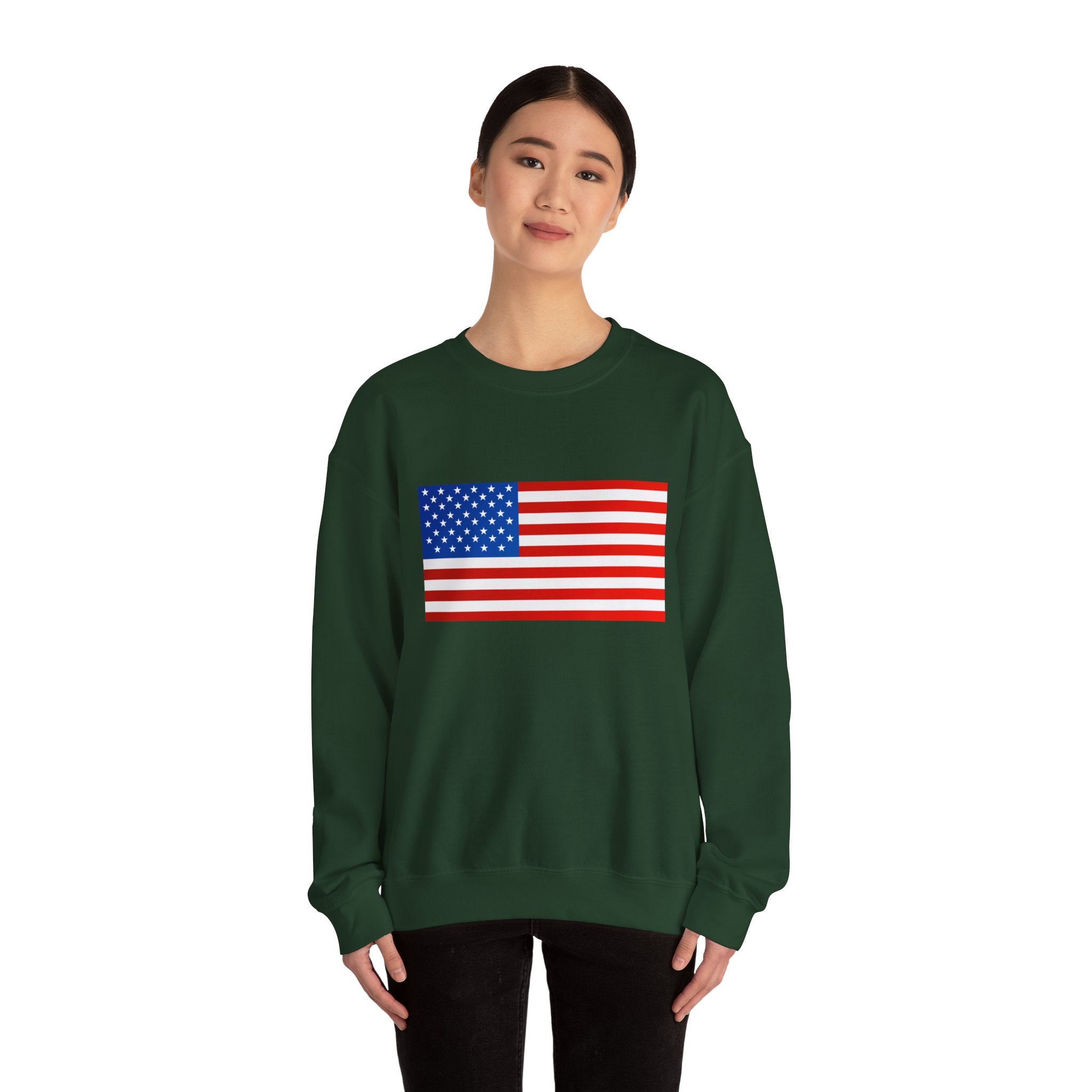 American Flag Sweatshirt | USA Stars Stripes Patriotic Crewneck
