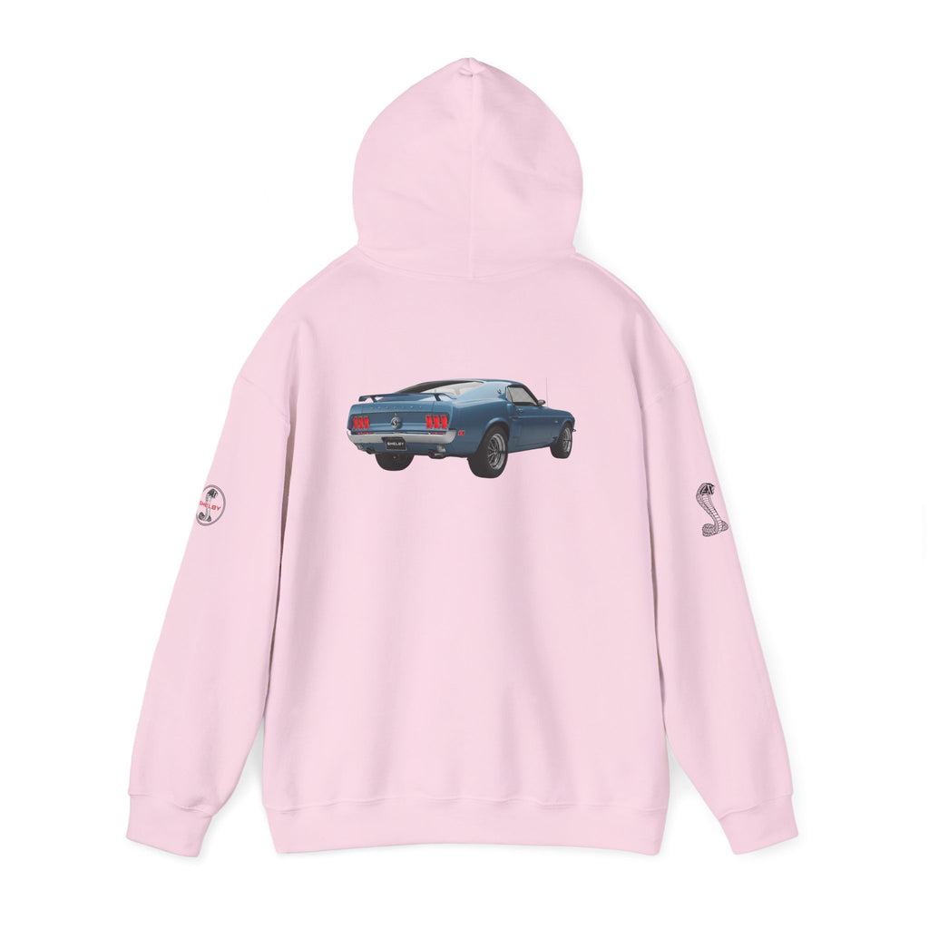 Classic Mustang Hoodie  Vintage Blue Pony Car Pullover