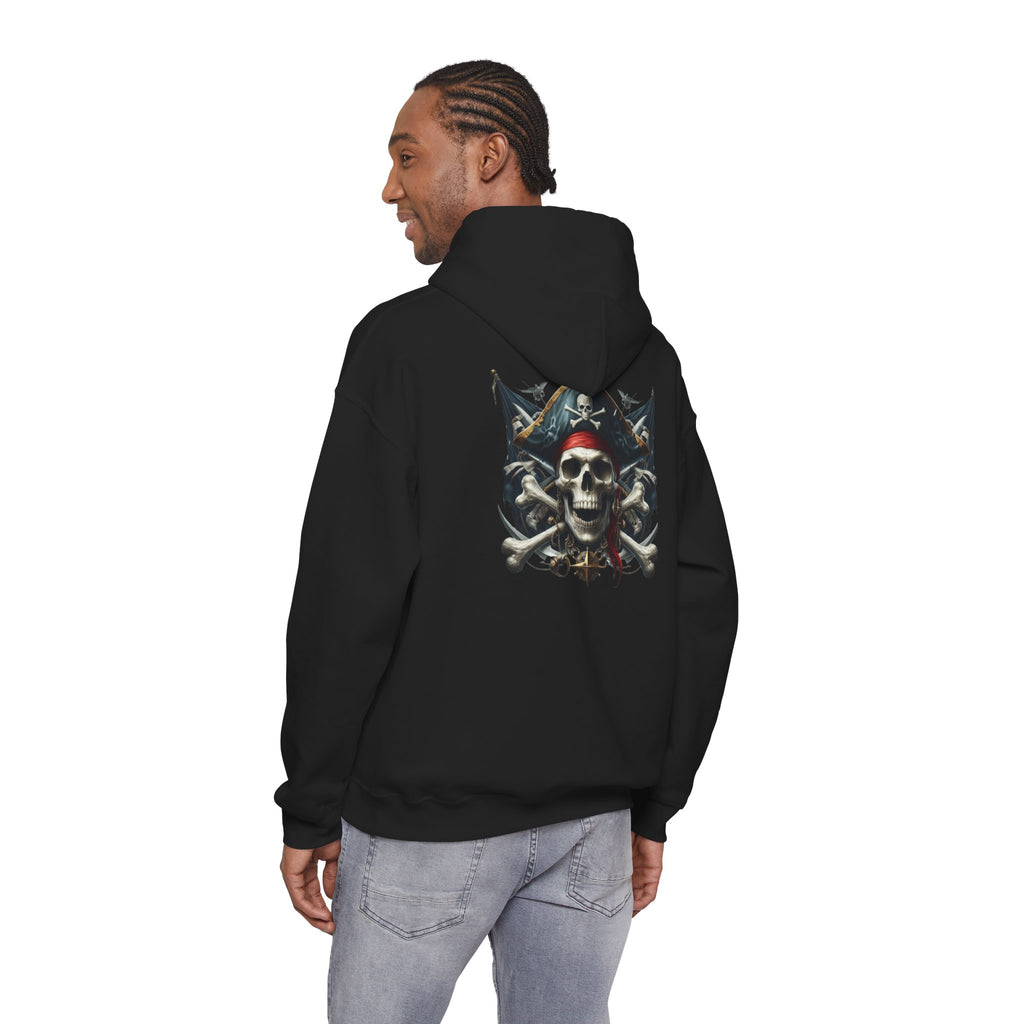 Pirate Skull Anchor Hoodie  Nautical Skull & Crossbones Pullover