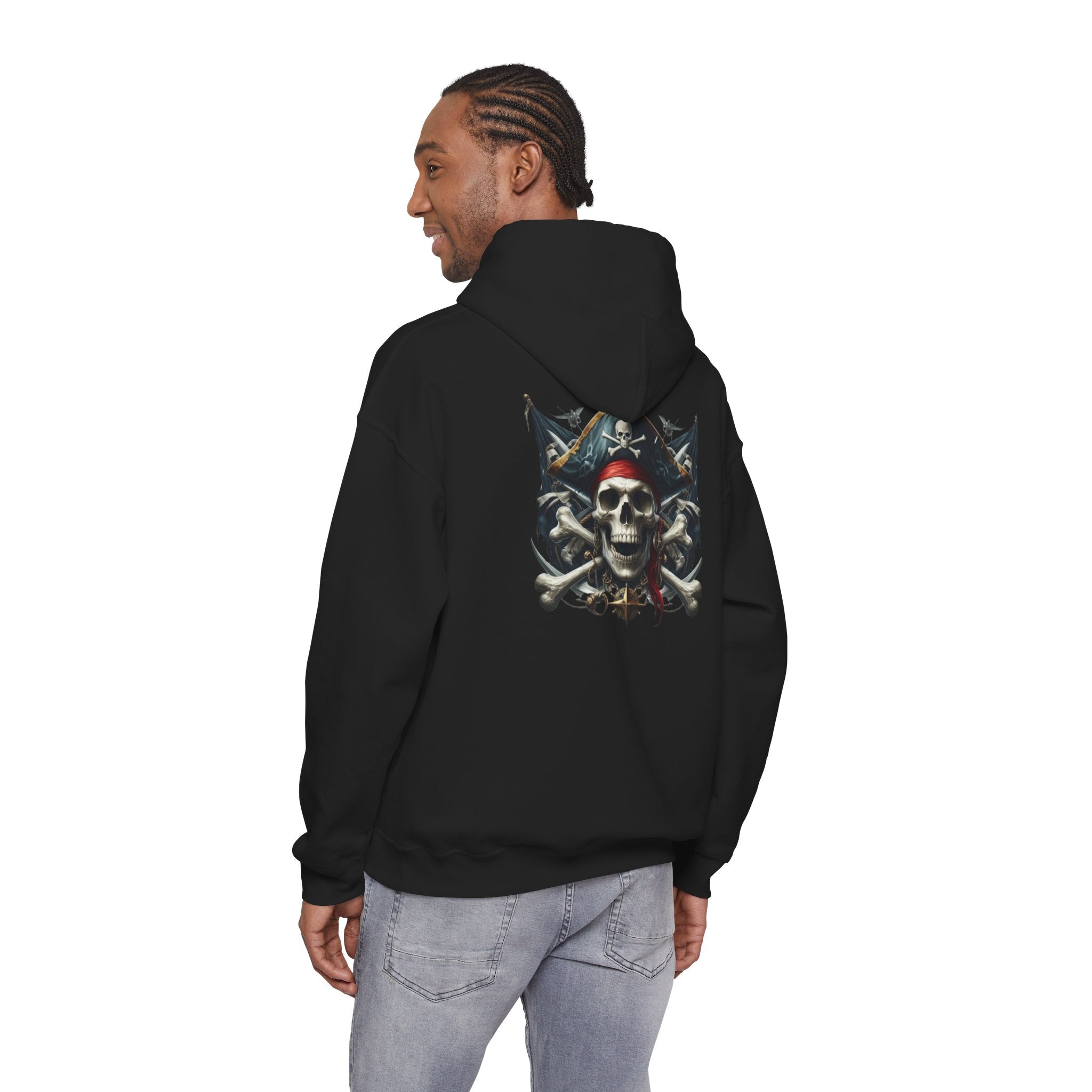 Pirate Skull Anchor Hoodie  Nautical Skull & Crossbones Pullover