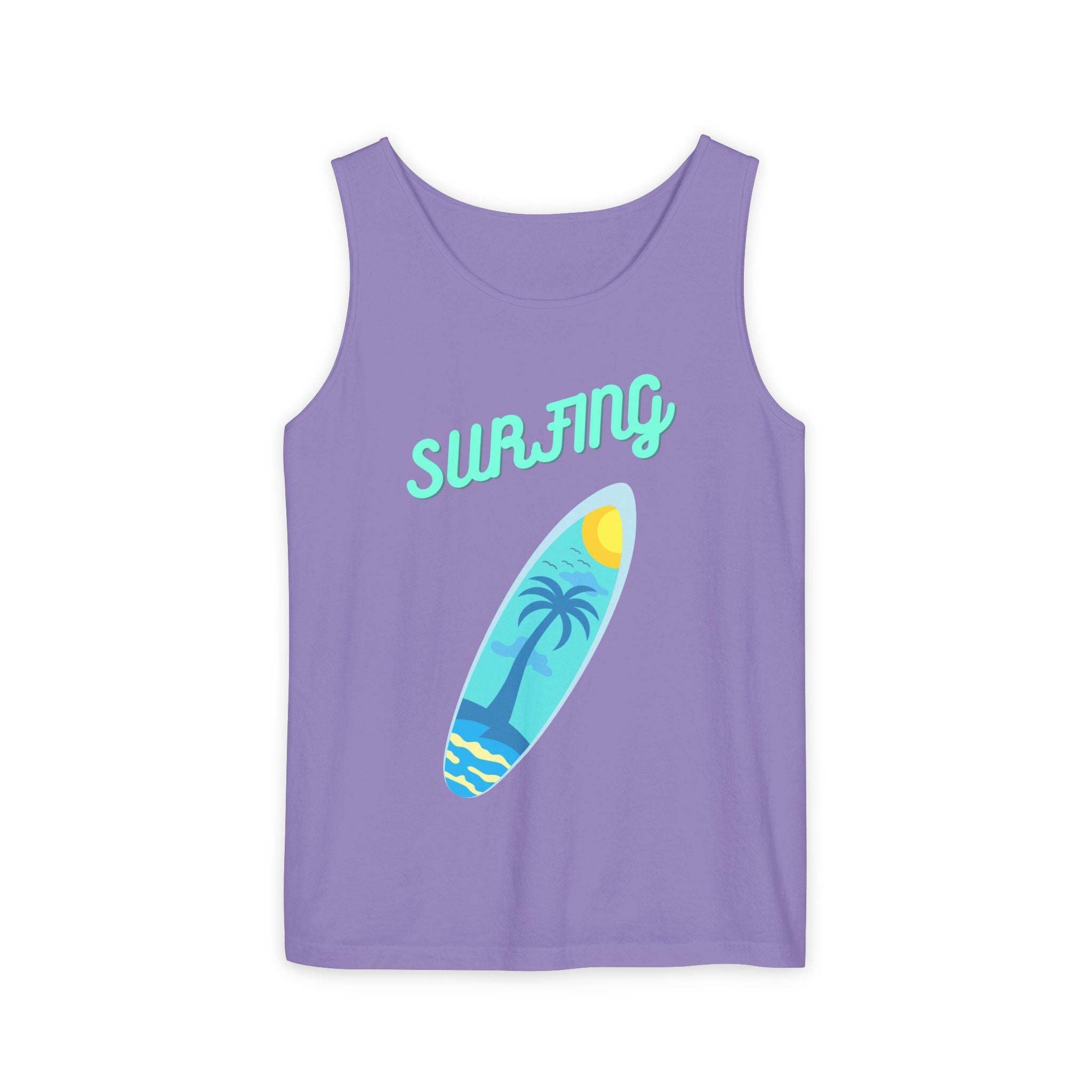 Surfing Graphic Tank Top Tropical Surfboard Beach Vibes