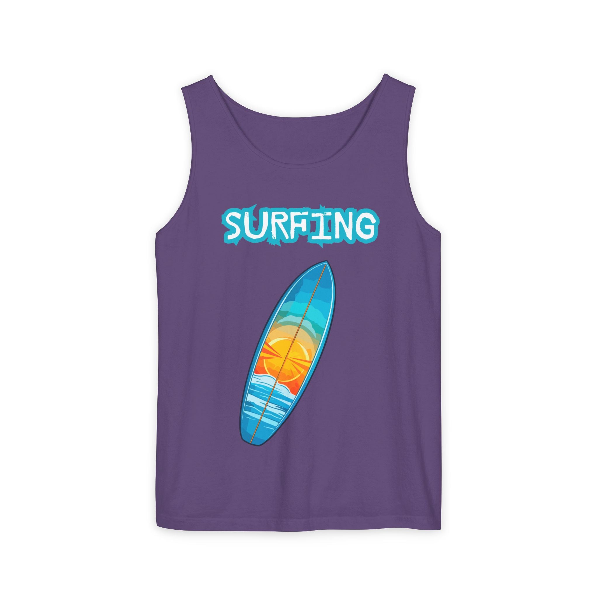 Surfing Tank Top  Sunset Surfboard Beach Tank for Surfers & Summer Lovers