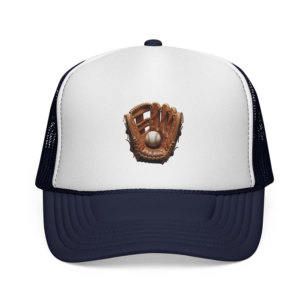 Baseball Glove Trucker Cap  Vintage Glove & Ball Mesh Hat