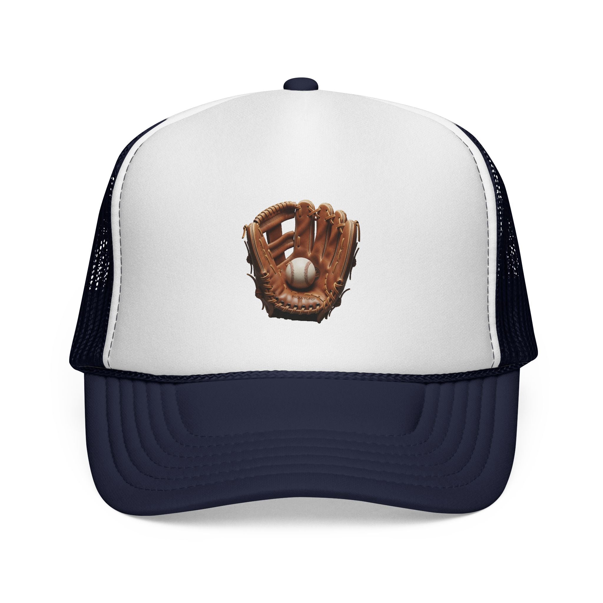 Baseball Glove Trucker Cap  Vintage Glove & Ball Mesh Hat