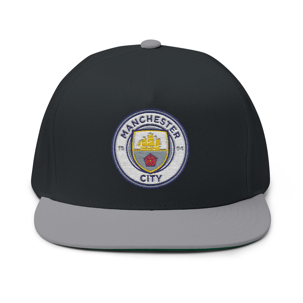 Embroidered Flat Bill Cap  Manchester City Crest