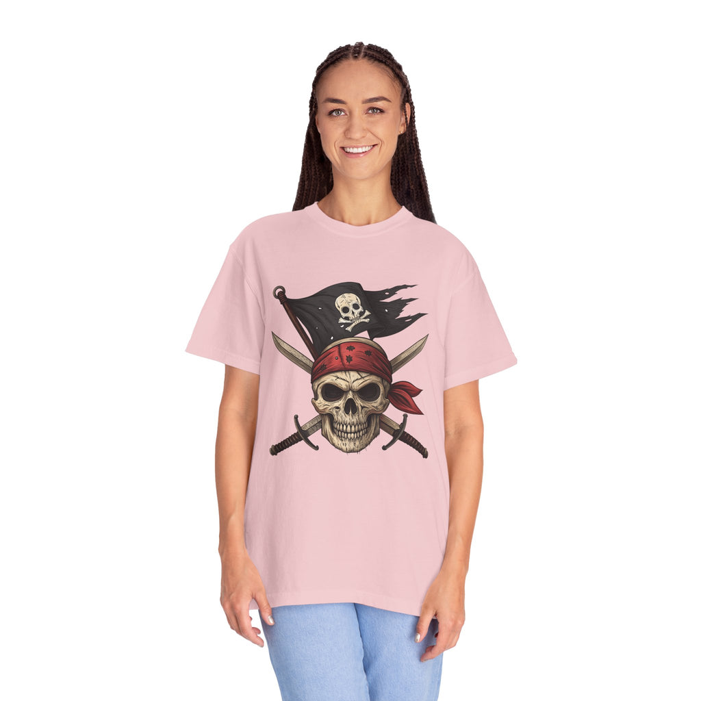 Pirate Skull T-Shirt Jolly Roger Bandana Graphic Tee