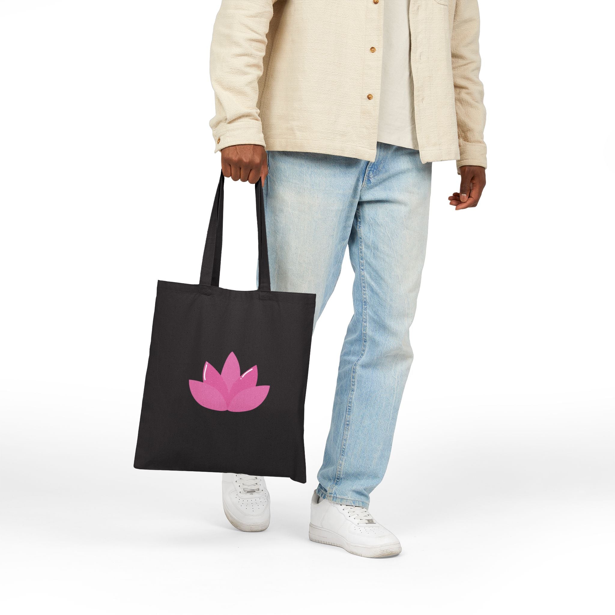 Yoga Lotus Tote Bag  Canvas Meditation Beach Grocery Tote