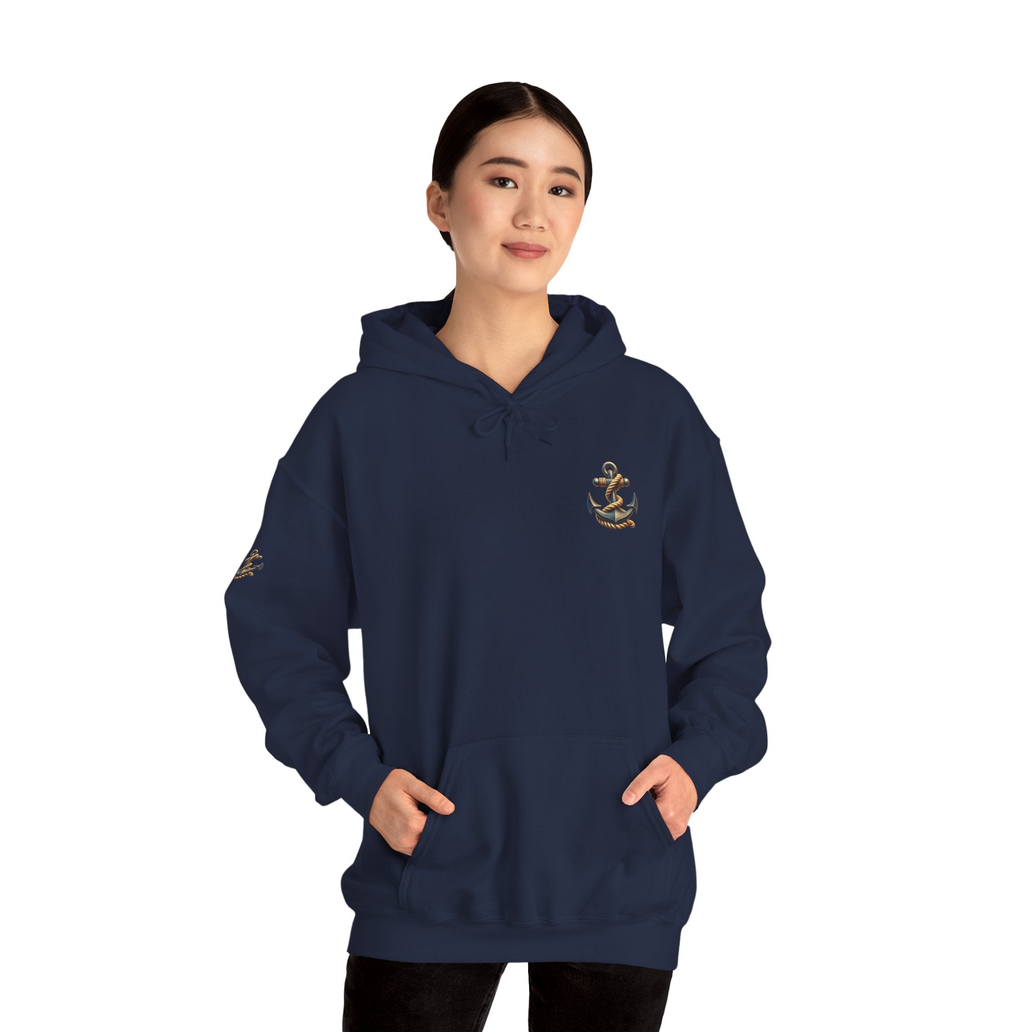 Pirate Skull Anchor Hoodie  Nautical Skull & Crossbones Pullover