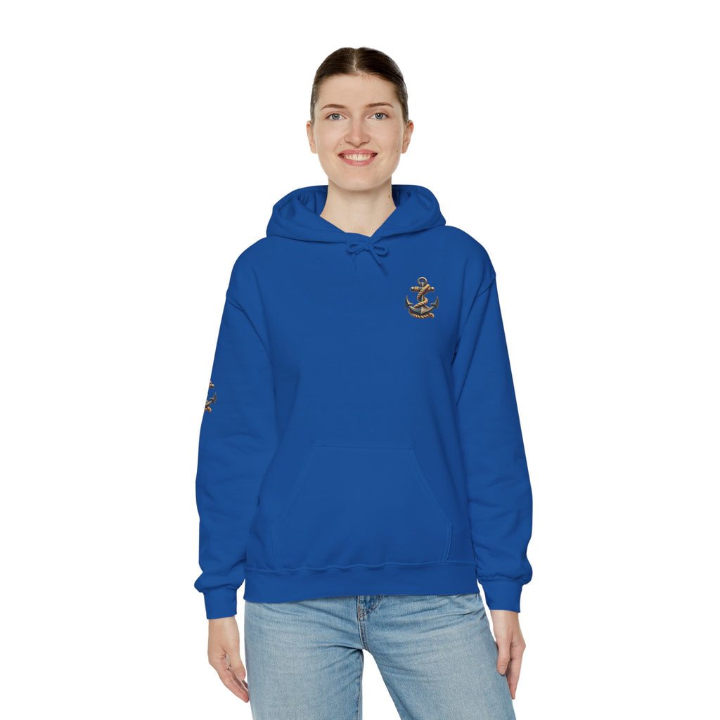 Pirate Skull Anchor Hoodie  Nautical Skull & Crossbones Pullover