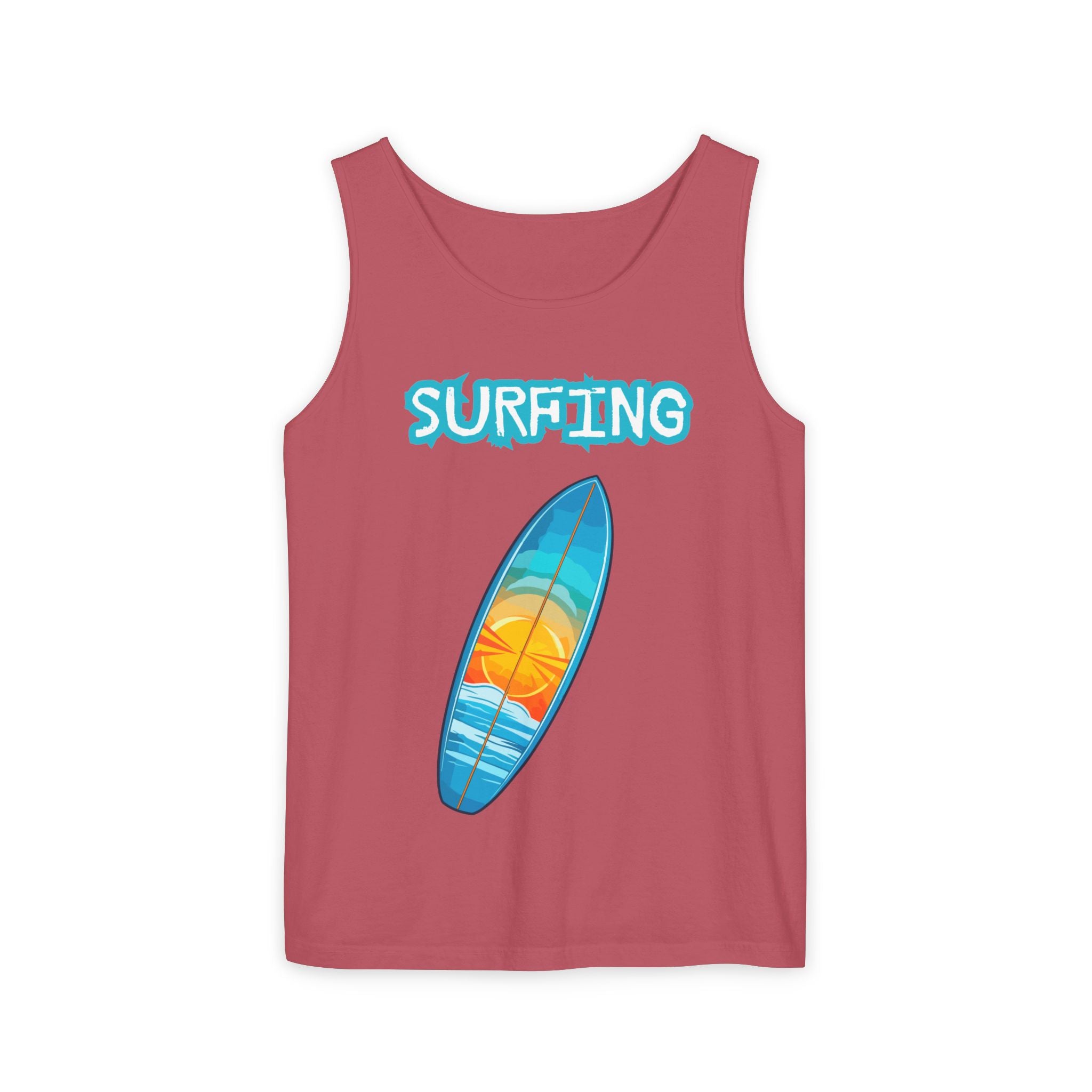 Surfing Tank Top  Sunset Surfboard Beach Tank for Surfers & Summer Lovers
