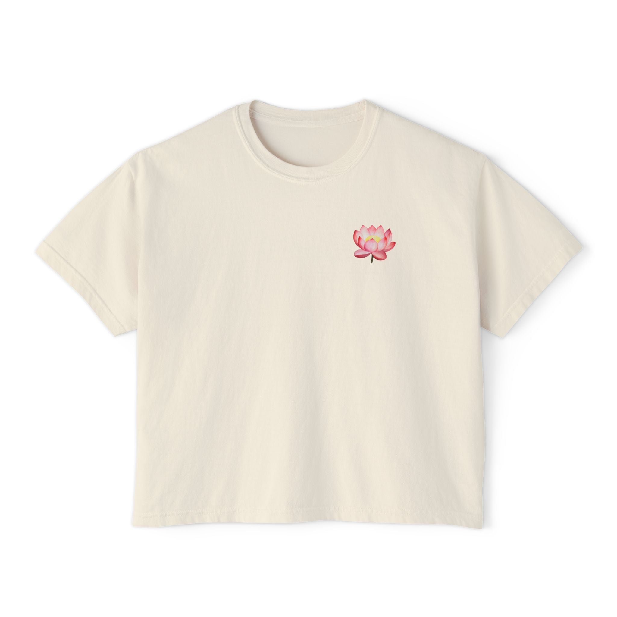 Yoga Time Boxy Tee  Lotus Graphic Women's Cropped T-Shirt