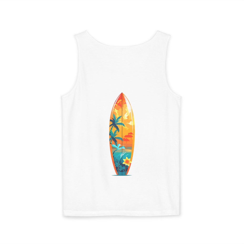 California Paradise Palm Tank Top Retro Beach Sunset Graphic