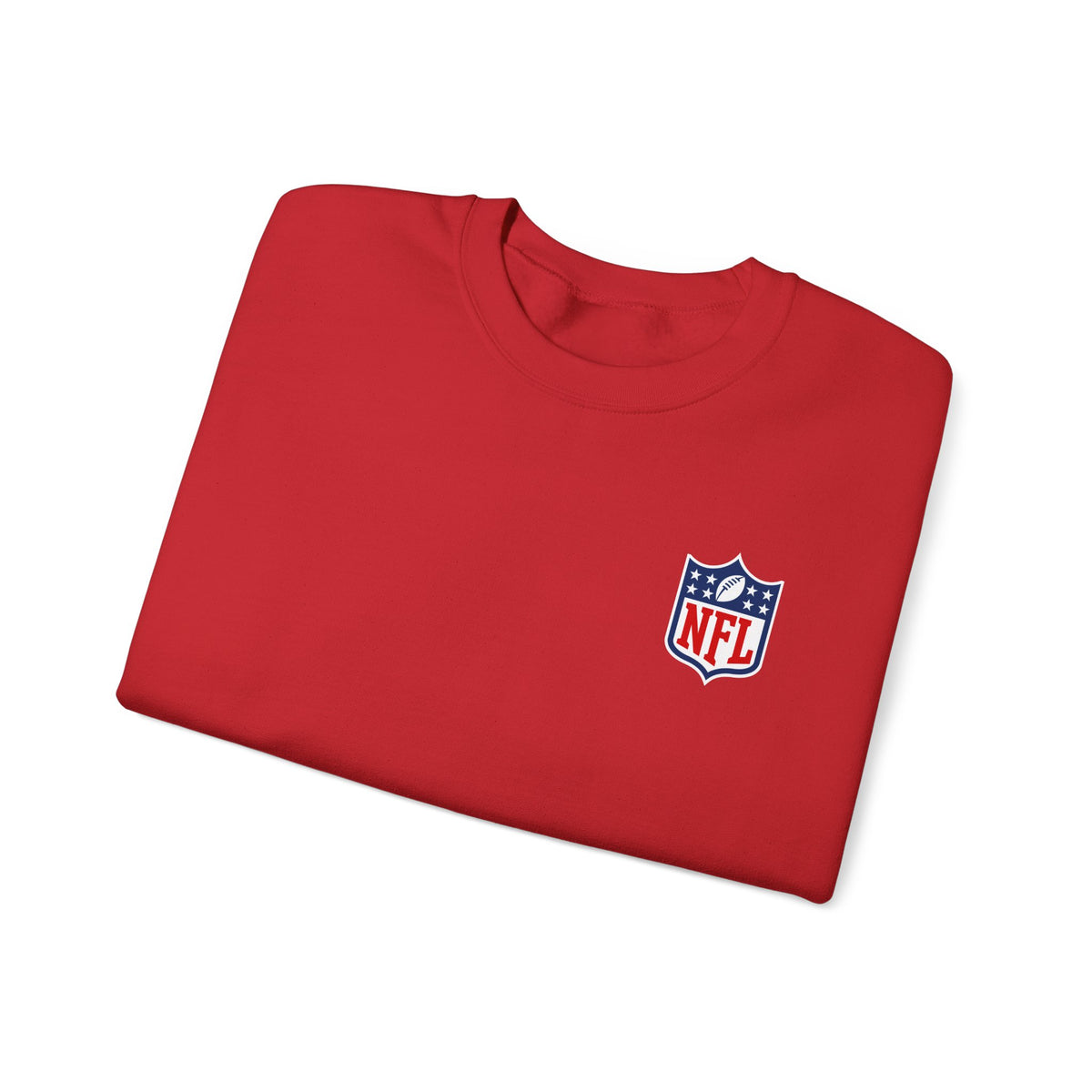 NFL Logo Crewneck Sweatshirt with American Flag Sleeve