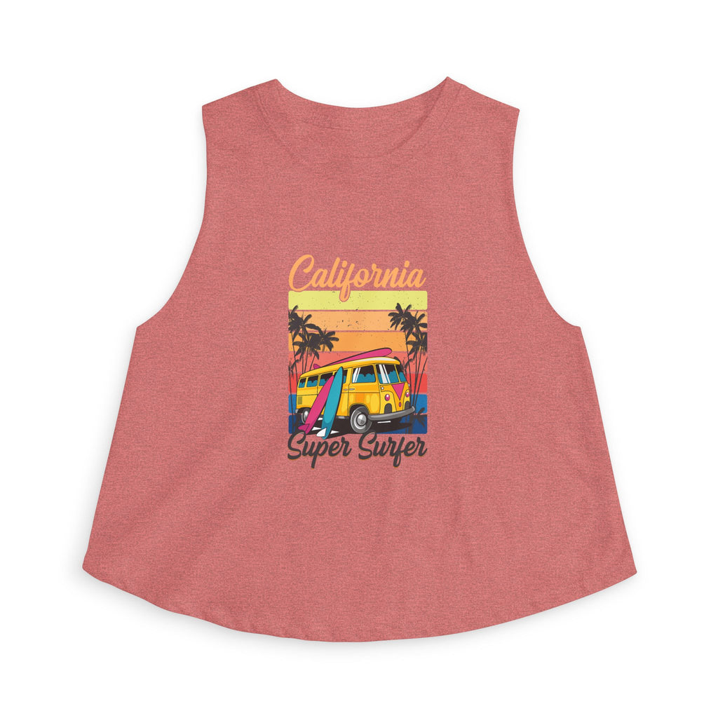 California Super Surfer Crop Top Retro Beach Van Surf Graphic