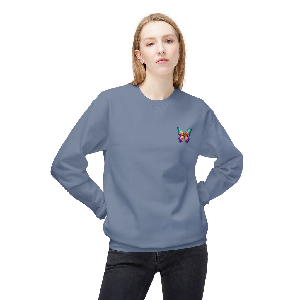 Rainbow Butterfly Sweatshirt | Colorful Monarch Wing Graphic