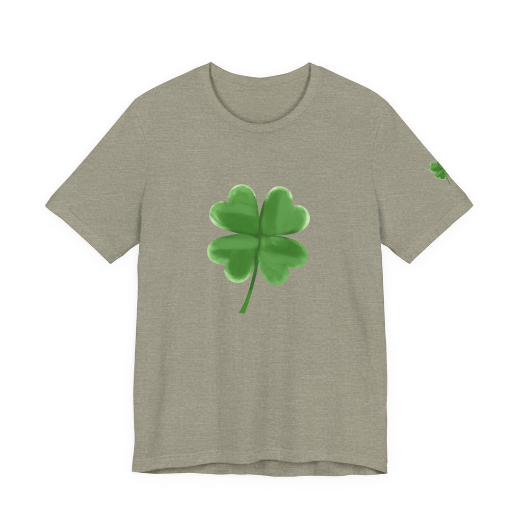 Green Four-Leaf Clover T-Shirt  Lucky Shamrock Tee
