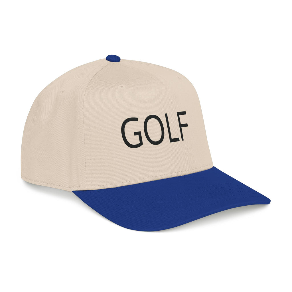 Golf Embroidered Mid Profile Cap — Classic Two-Tone Golf Hat