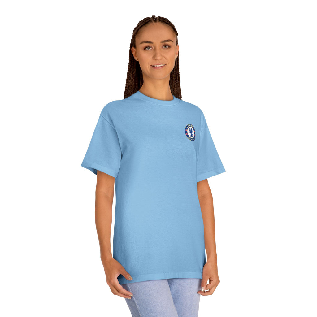 Chelsea Football Club Tee Minimal Crest Front & CHELSEA Back